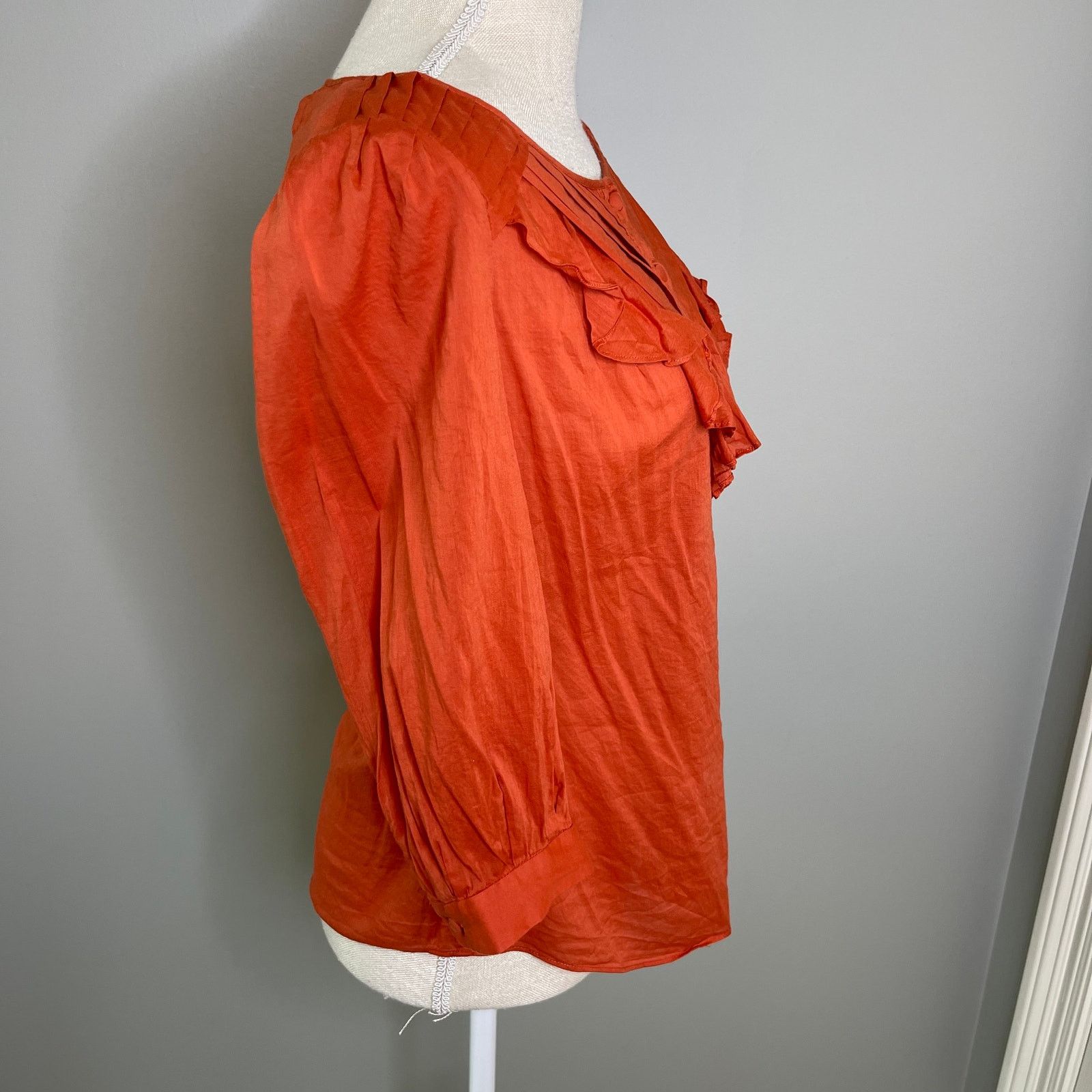 Anthropologie Maeve Anthropologie Nicoleta Ruffled Peasant Blouse, 4 Size S / US 4 / IT 40 - 4 Thumbnail