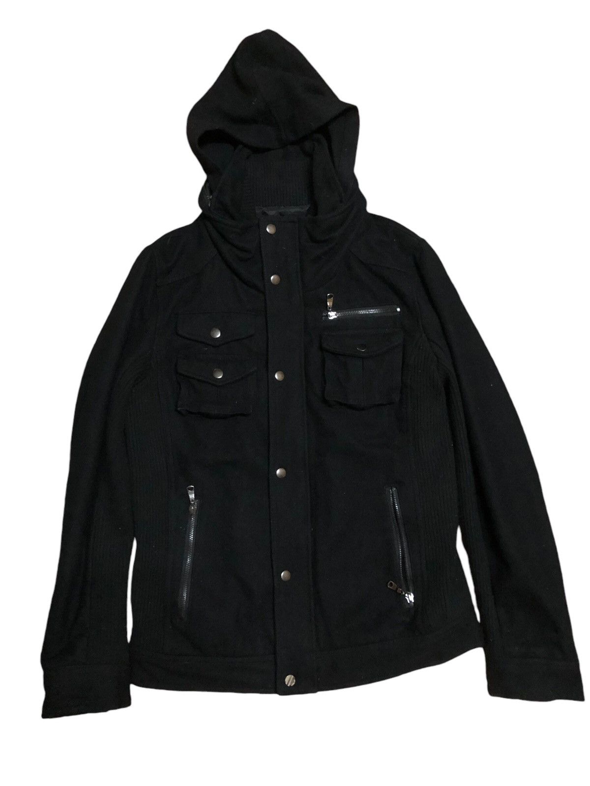 Semantic Design Hooded Wool tactical Jacket