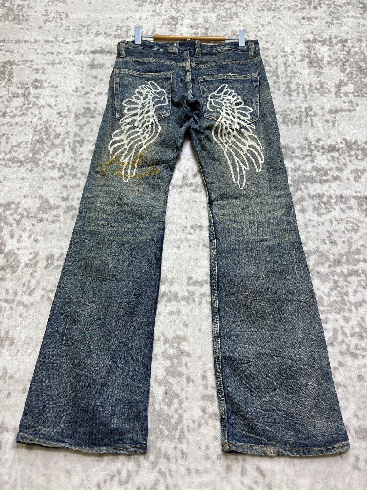 Hysteric Glamour Vintage Jack Serika Y2K Wing Graphic Boot Cut Jeans Size US 31 - 1 Thumbnail