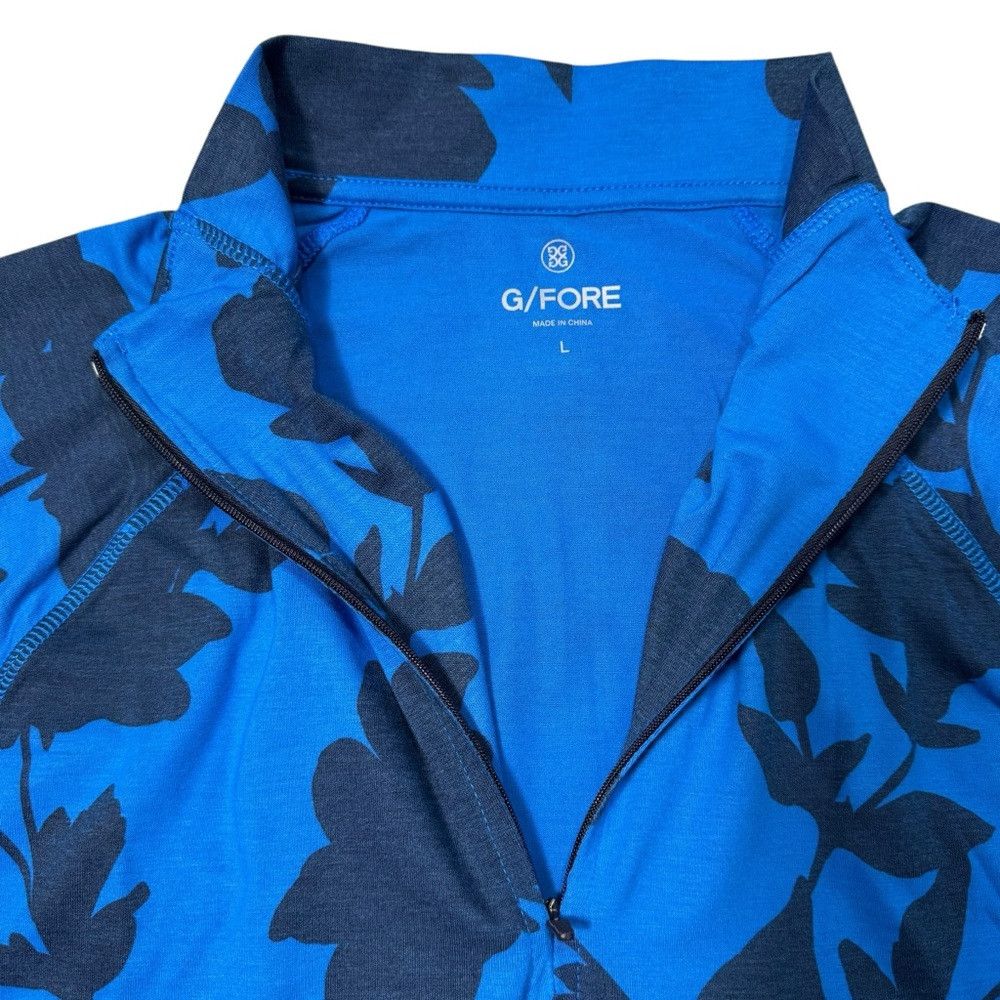G/FORE NWT New $155 G/FORE Tonal Floral Luxe Quarter Zip Golf Blue Size US L / EU 52-54 / 3 - 5 Thumbnail