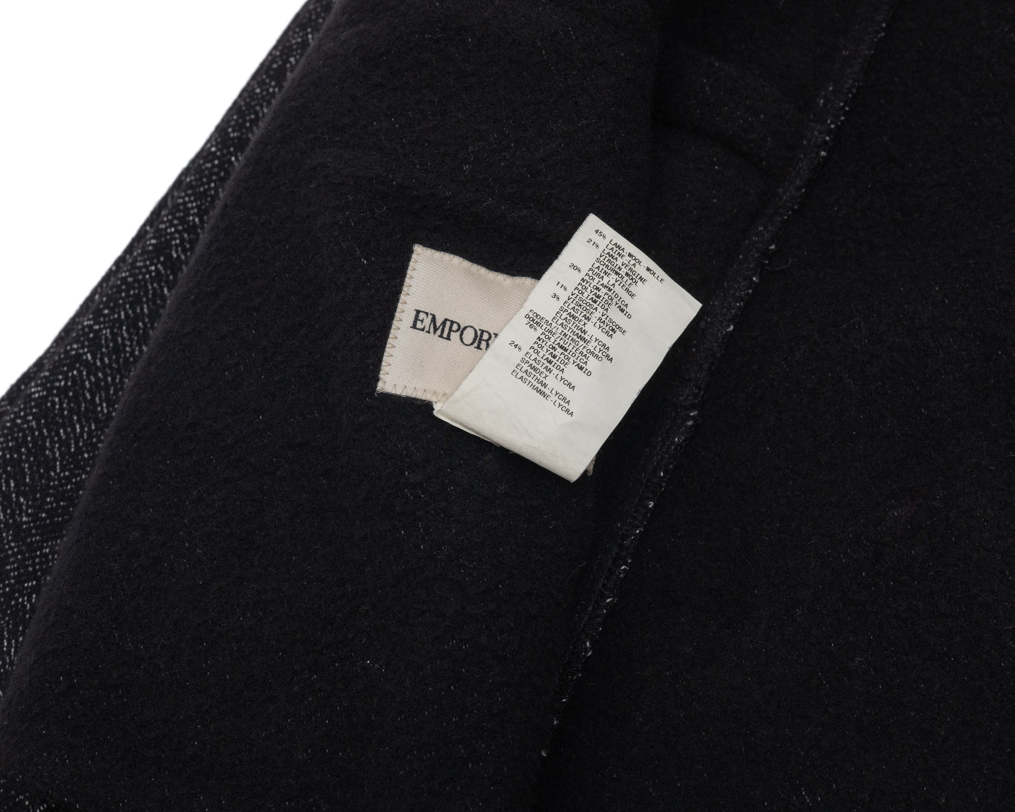 Emporio Armani EMPORIO ARMANI 2005 Wool Coat w Velvet Stand-Up Collar Size US L / EU 52-54 / 3 - 7 Thumbnail
