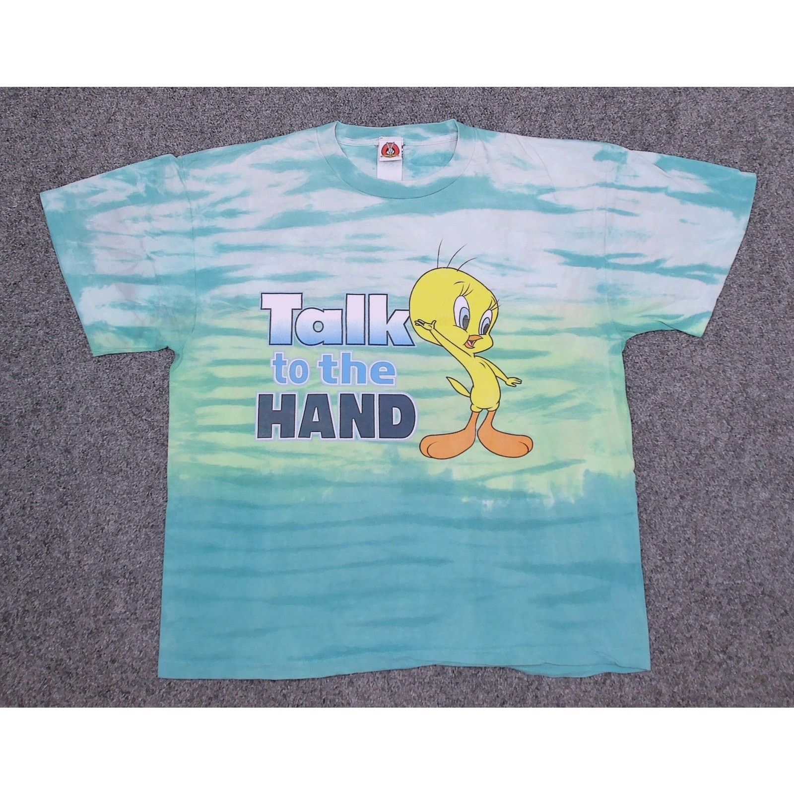 Warner Bros VTG 2001 Tweety Bird "Talk To The Hand" Tie Dye Tee Boxy XXL Size US XXL / EU 58 / 5 - 3 Thumbnail