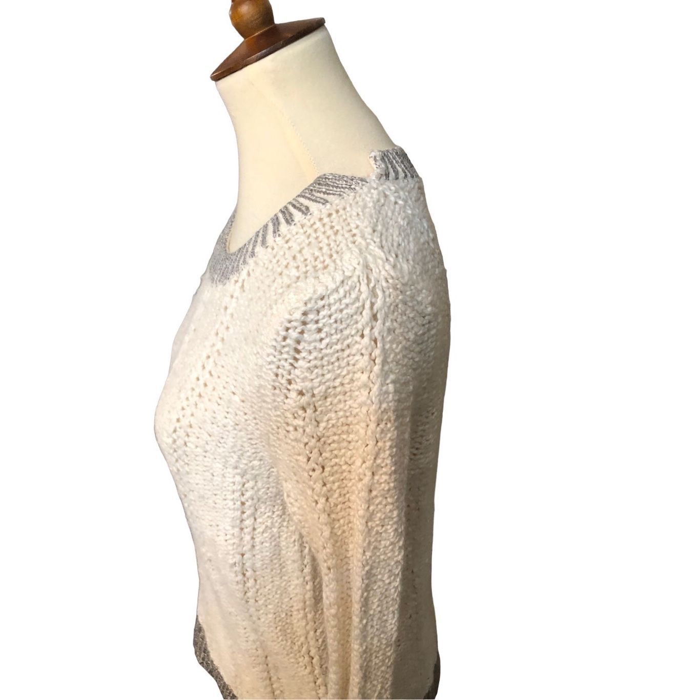 Anthropologie Moth Cream Silver Knit wool blend Sweater size S Size S / US 4 / IT 40 - 7 Thumbnail