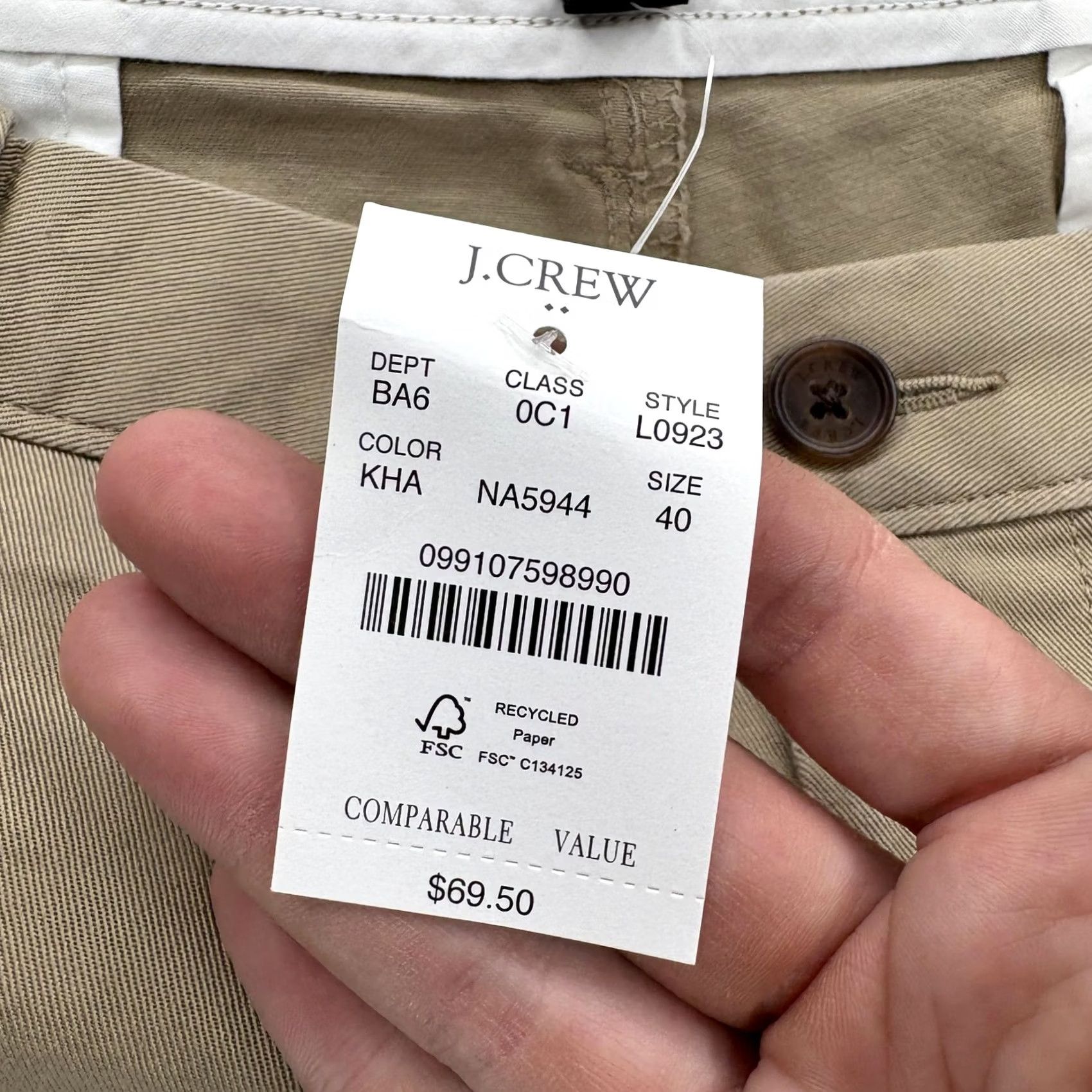 J.Crew J.Crew Shorts Mens 40 Beige Chino 7" Stretch Classic Fit Casual Summer NWT Size US 40 / EU 56 - 5 Thumbnail