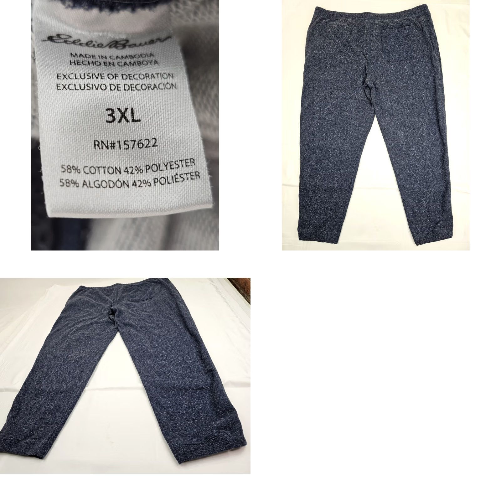 Eddie Bauer Eddie Bauer Lounge Jogger Sweatpants Men 3XL Heathered Blue Fleece Cotton Polyester Mixed Comfort Sweatpants Mens 3XL Size US 39 - 8 Thumbnail