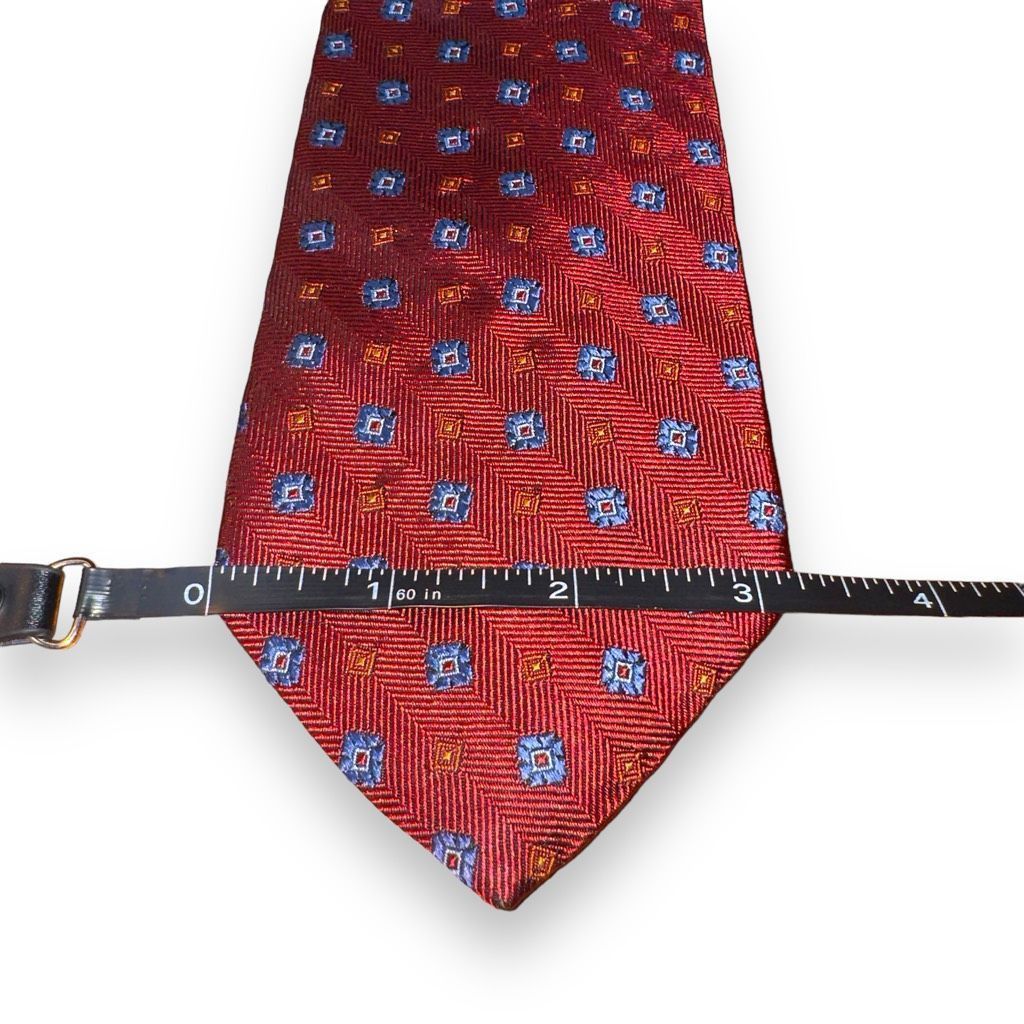 Brooks Brothers Brooks Brothers Crimson Red Flower Print Handmade Silk Tie Size ONE SIZE - 2 Thumbnail