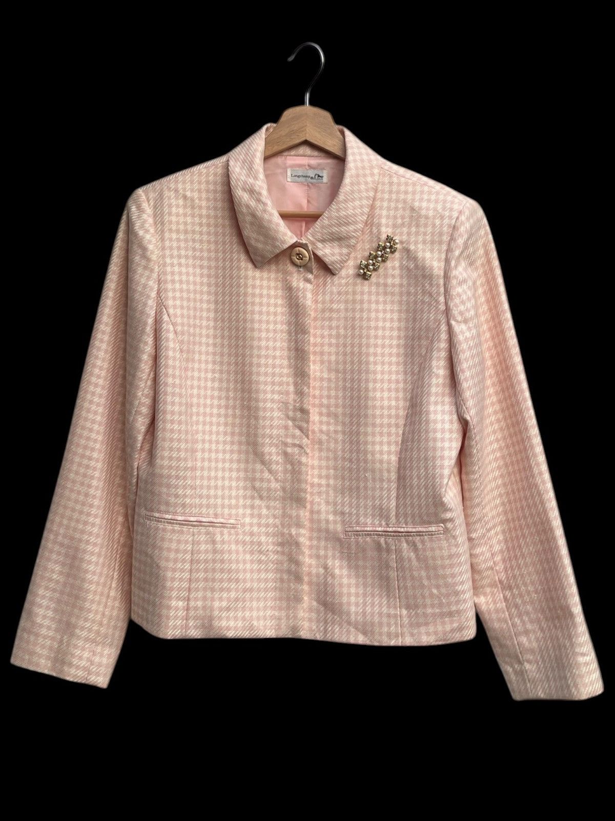 Vintage Longchamp Gingham Wool Blend Jacket