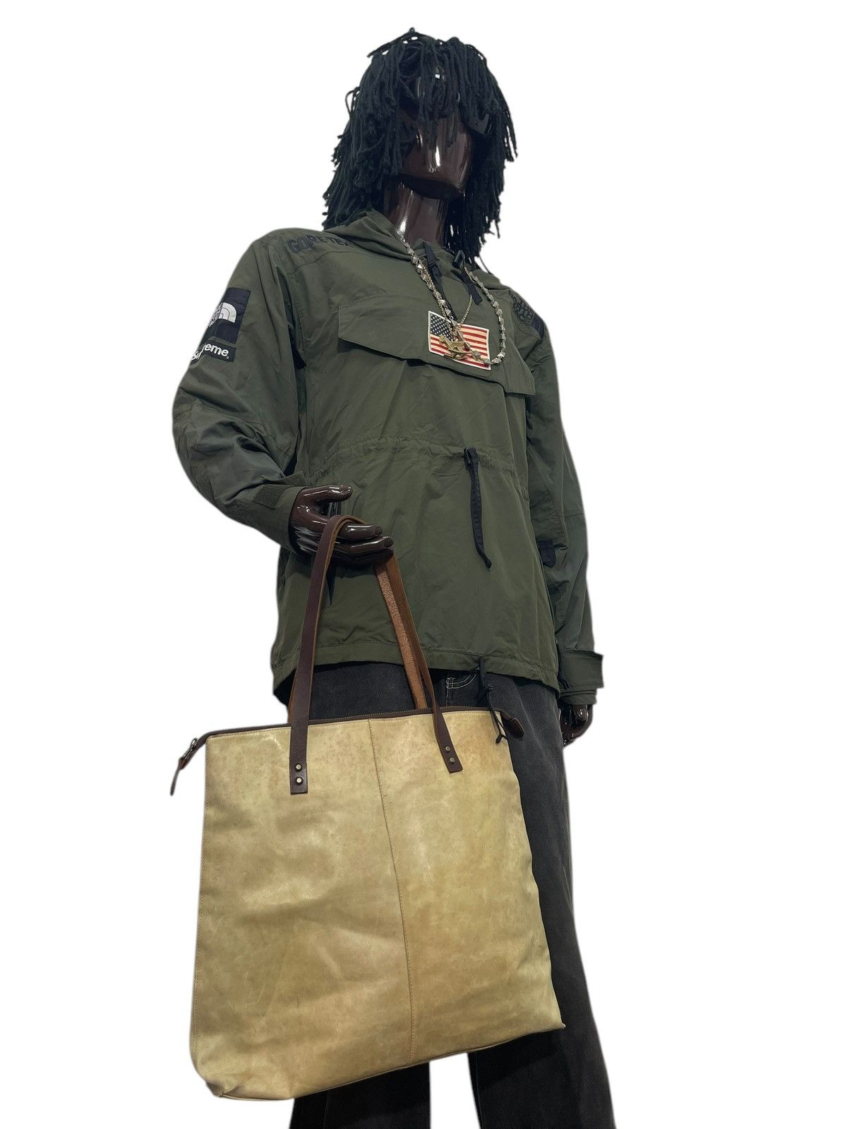 Genuine Leather Full Leather Patina Vtg Unknown Tote Shoulder Bag 2🟩0 Size ONE SIZE - 5 Thumbnail