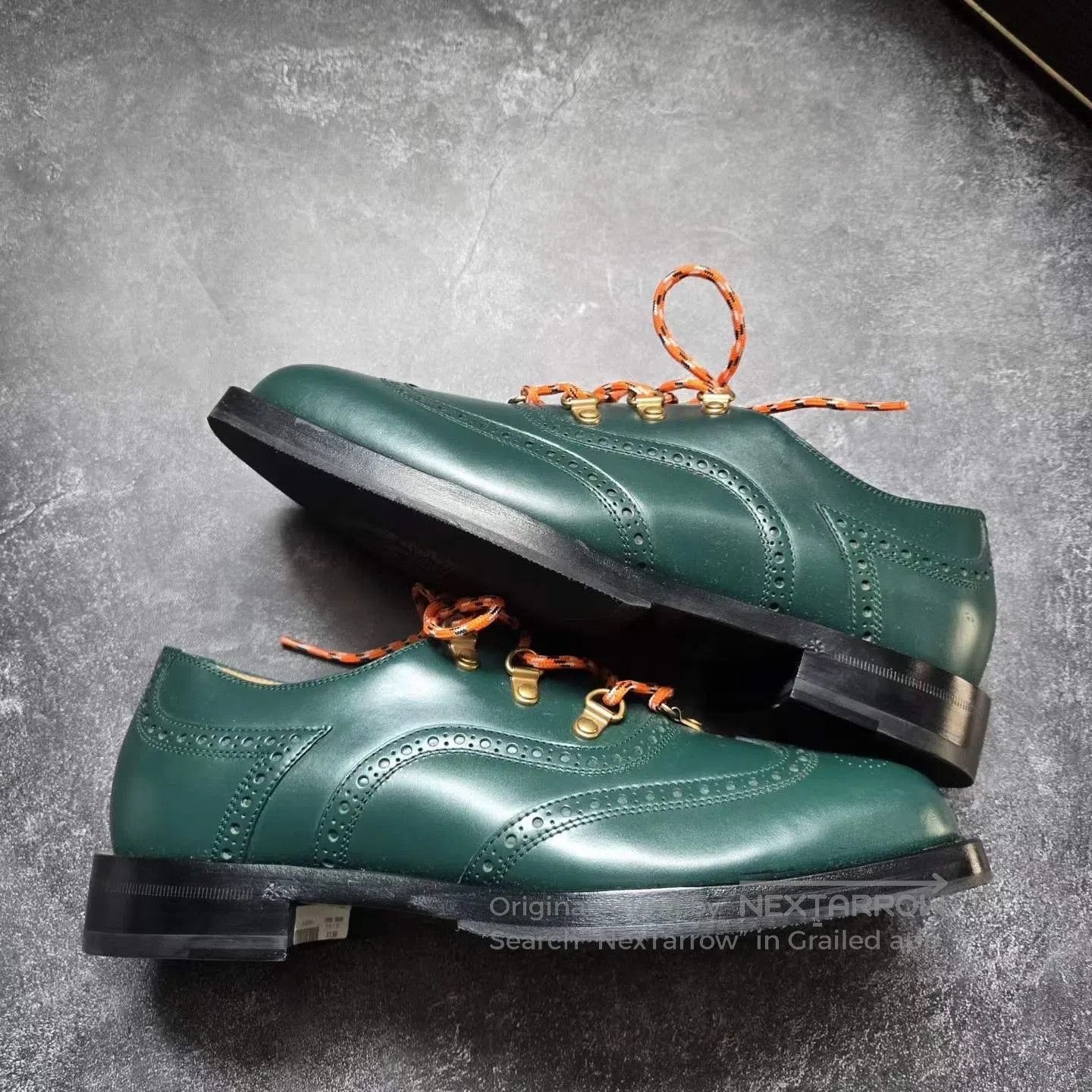 Gucci Gucci Green Embossed Leather Shoes. Size US 8 / EU 41 - 8 Thumbnail