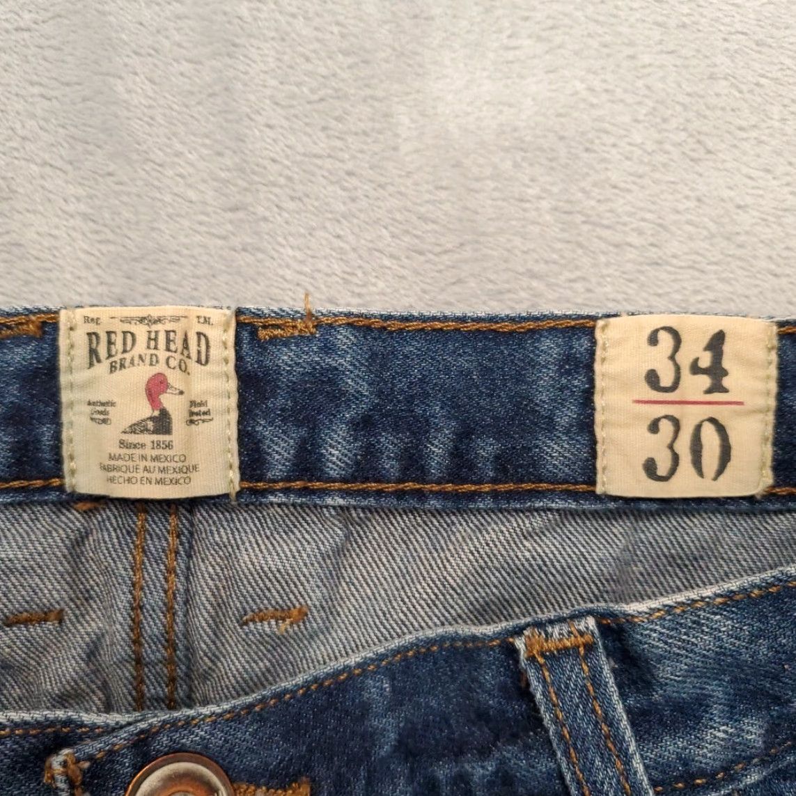 Vintage Red Head Jeans Mens 34x30 Blue Denim 100% Cotton Outdoor Classic Straight Leg Jeans Mens 34 Blue Western American Belt Loops 5-Pocket Design Size US 34 / EU 50 - 3 Thumbnail