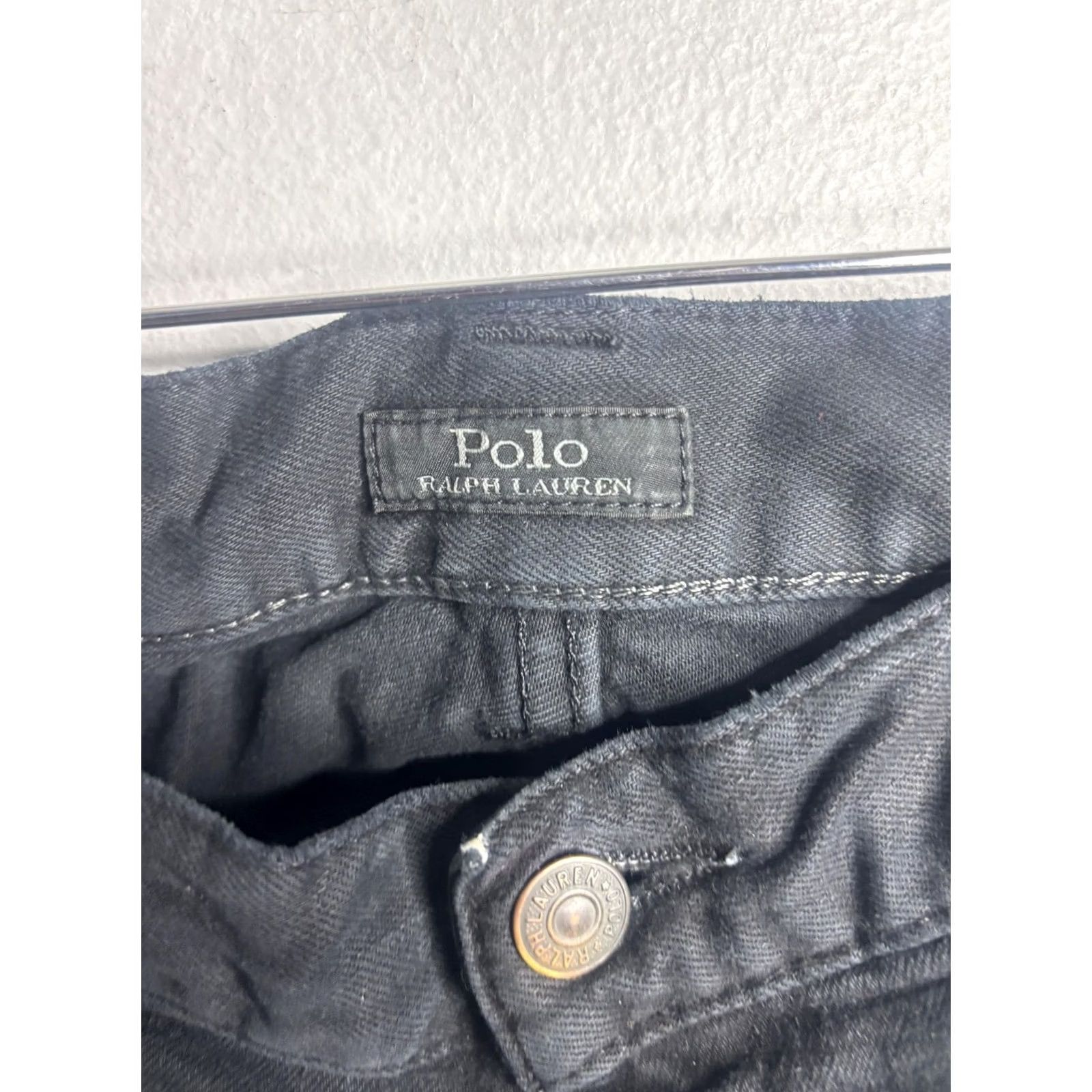 Polo Ralph Lauren Polo Ralph Lauren Jeans Mens 42 Relaxed Straight Black Denim 5-Pocket Zip Fly 30in Inseam Men’s Straight Leg Stylish Casual Wear Big & Tall Size US XL / EU 56 / 4 - 3 Thumbnail