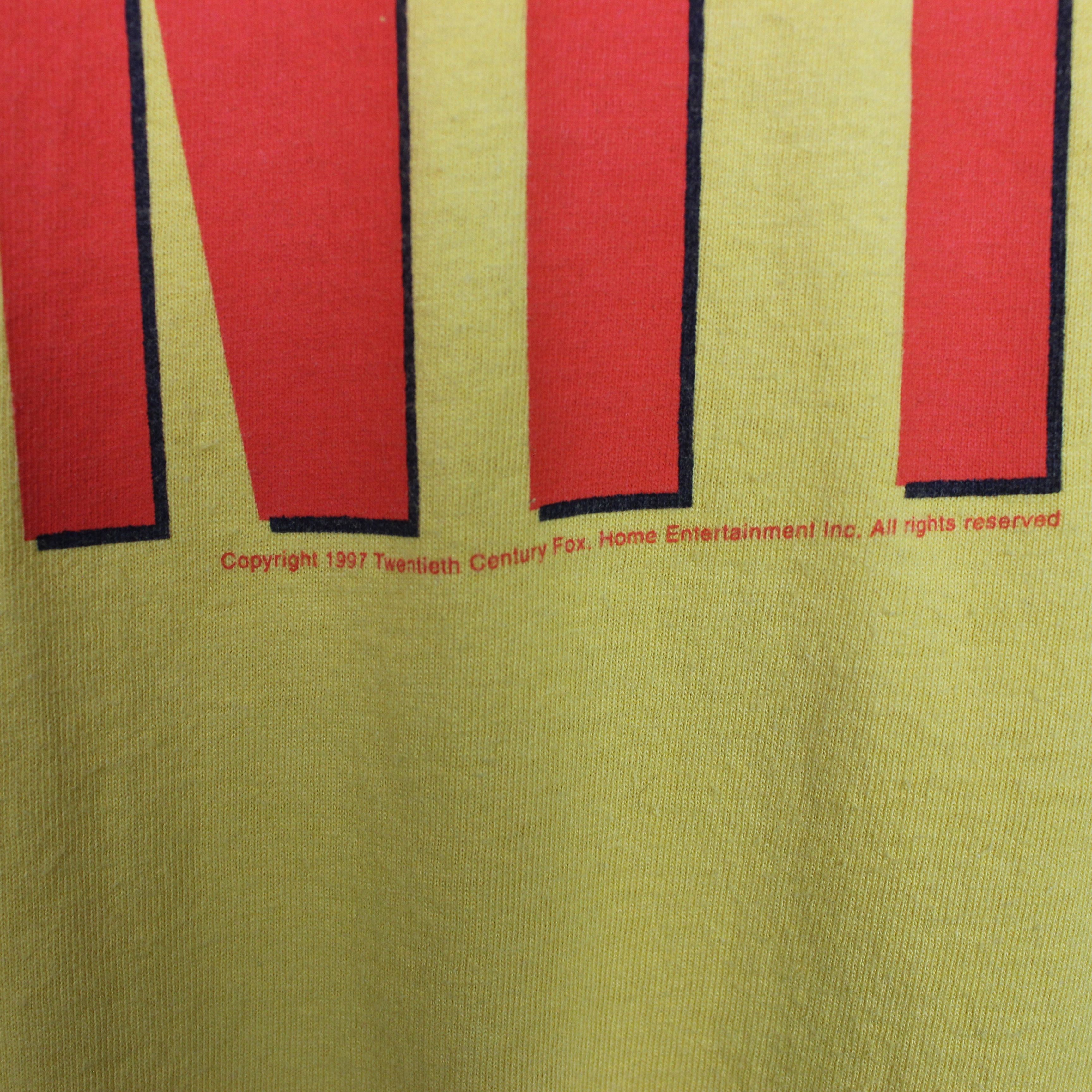 Vintage Full monty 1997 movie promotional shirt yellow single XL Size US XL / EU 56 / 4 - 5 Thumbnail