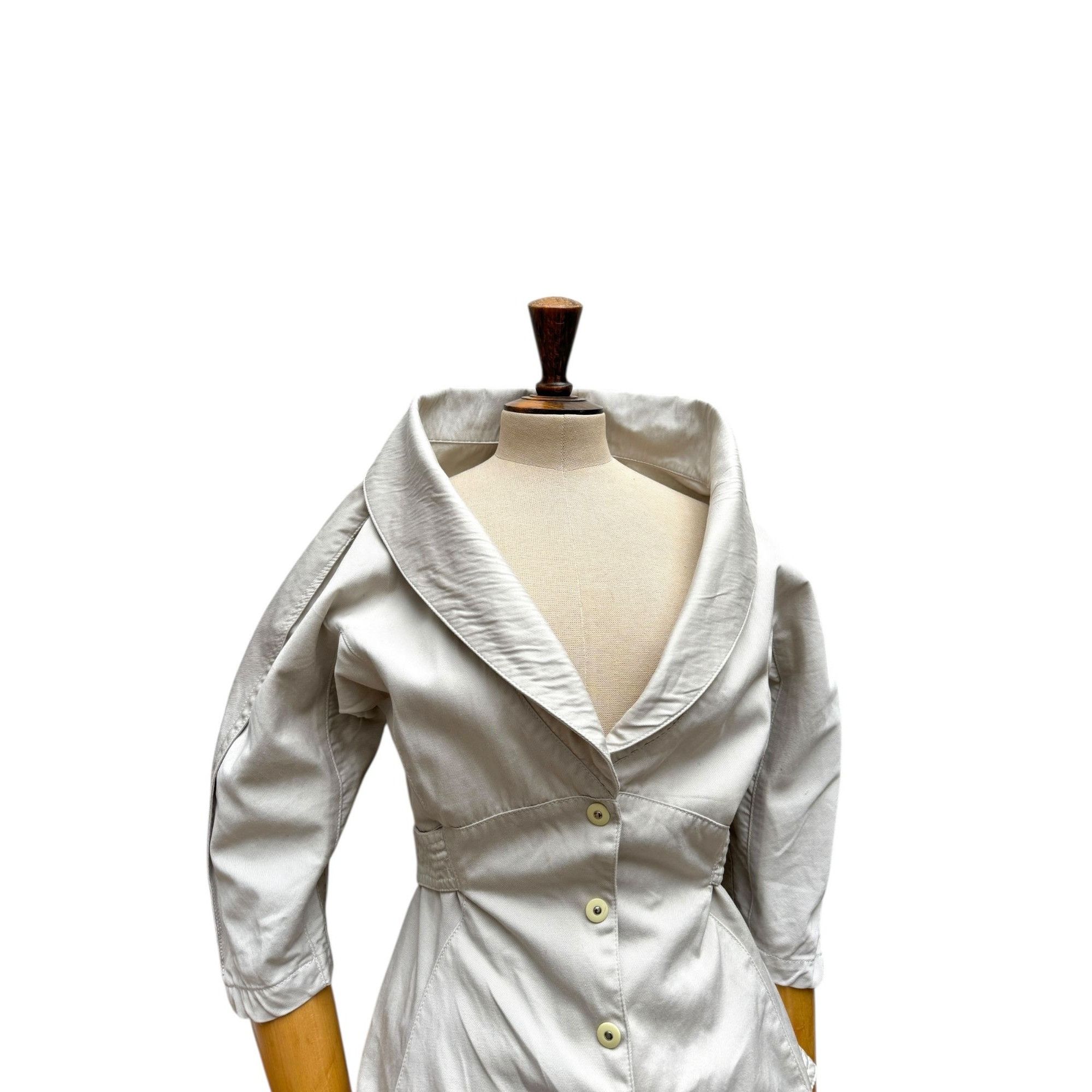Thierry Mugler Vintage Grey Sculptural Jacket Size M / US 6-8 / IT 42-44 - 2 Thumbnail