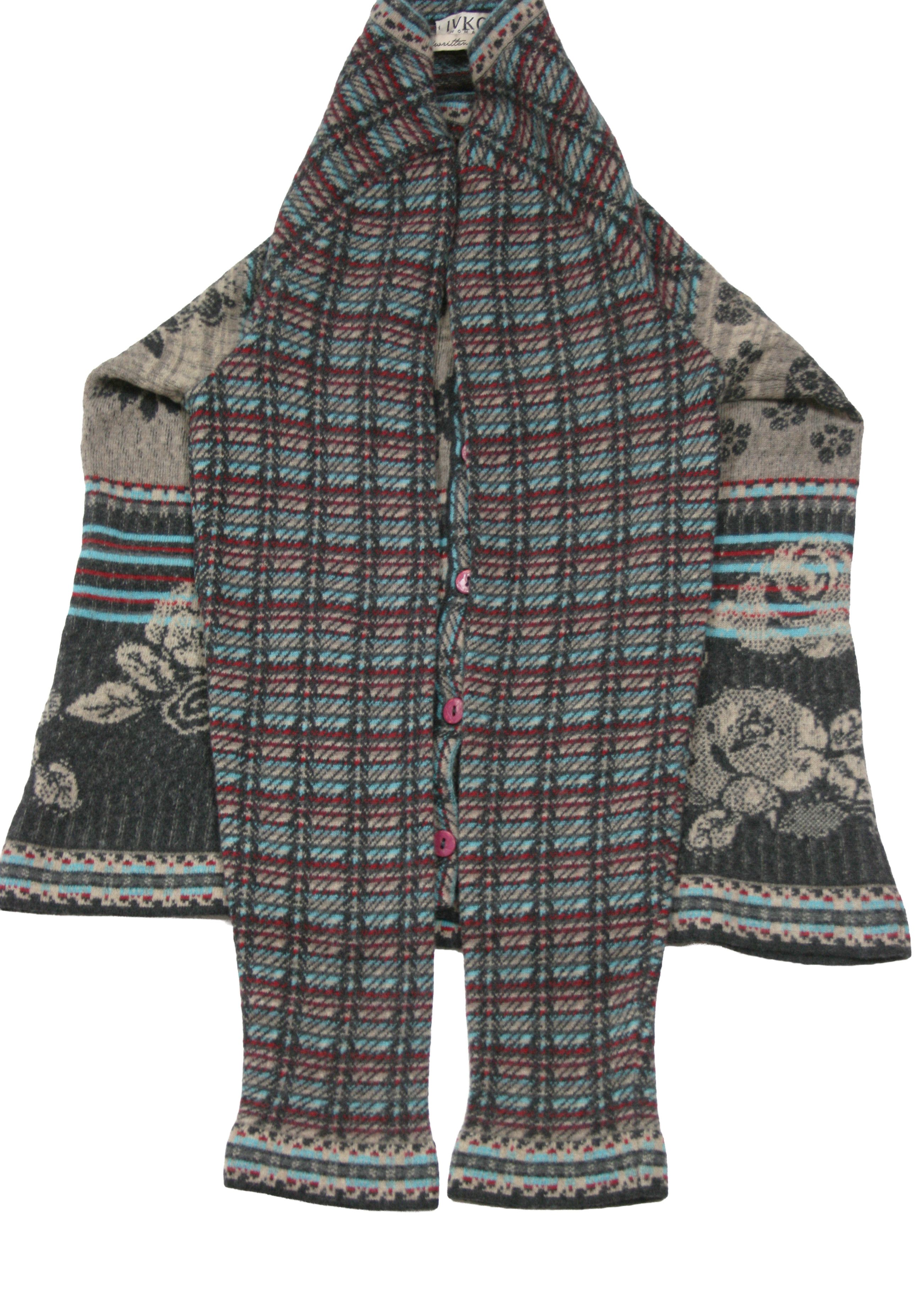 Other Ivko Float Floral Wool Intarsia Knit Cardigan Size S / US 4 / IT 40 - 6 Thumbnail