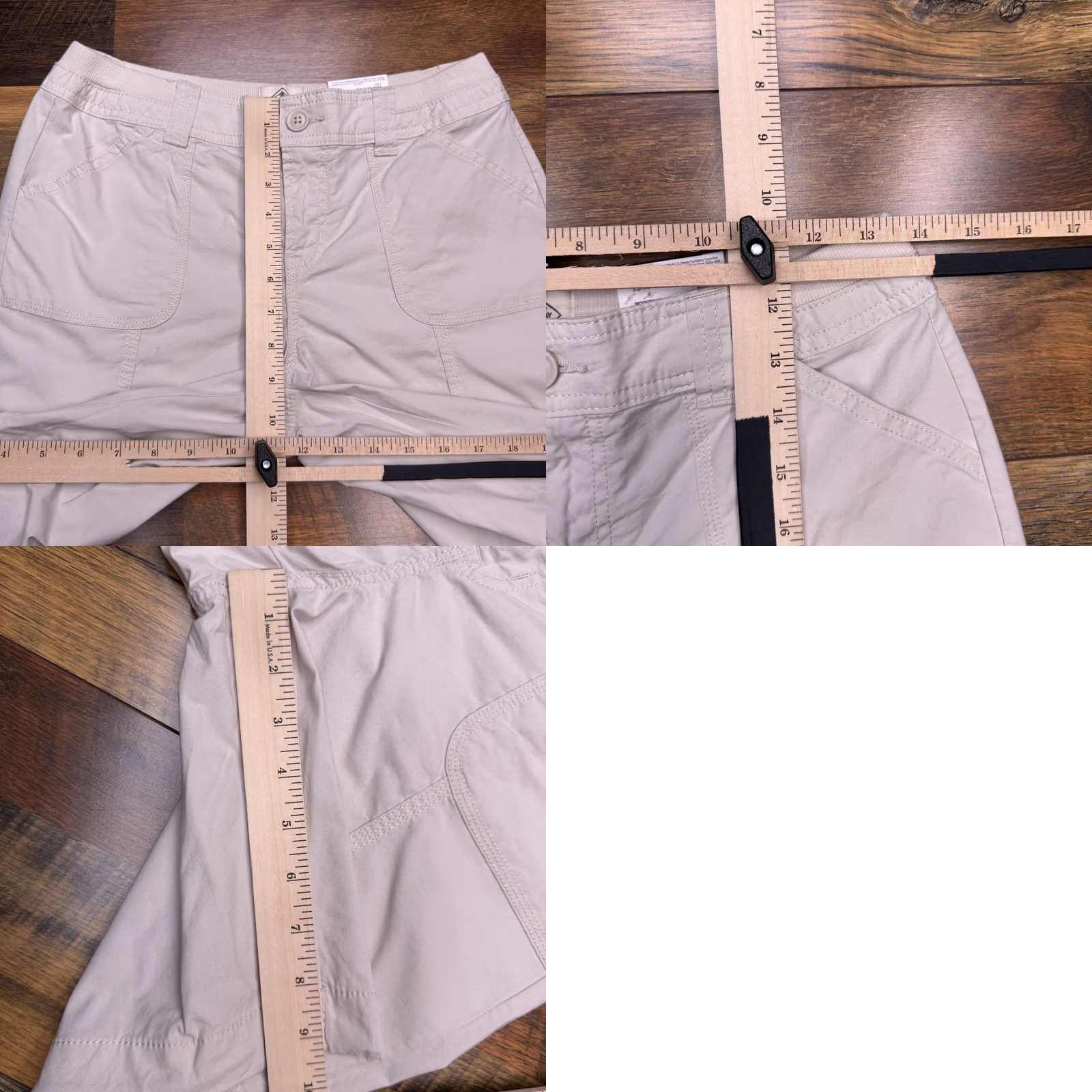Vintage VINTAGE not vintage; St. John's Bay Bermuda Shorts 4 Petite Beige Mid Rise Stretch New -- (reuse structure) Size 27" / US 4 / IT 40 - 8 Thumbnail