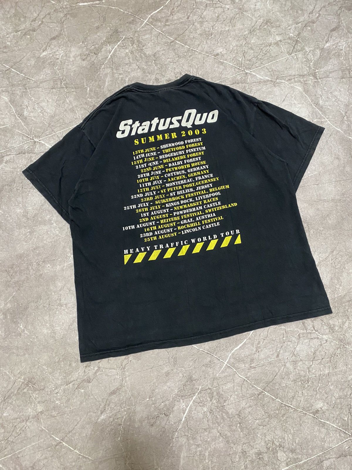 Band Tees × Vintage VTG Status Quo Heavy Traffic World Tour T Shirt Summer 2003 Size US XL / EU 56 / 4 - 8 Thumbnail