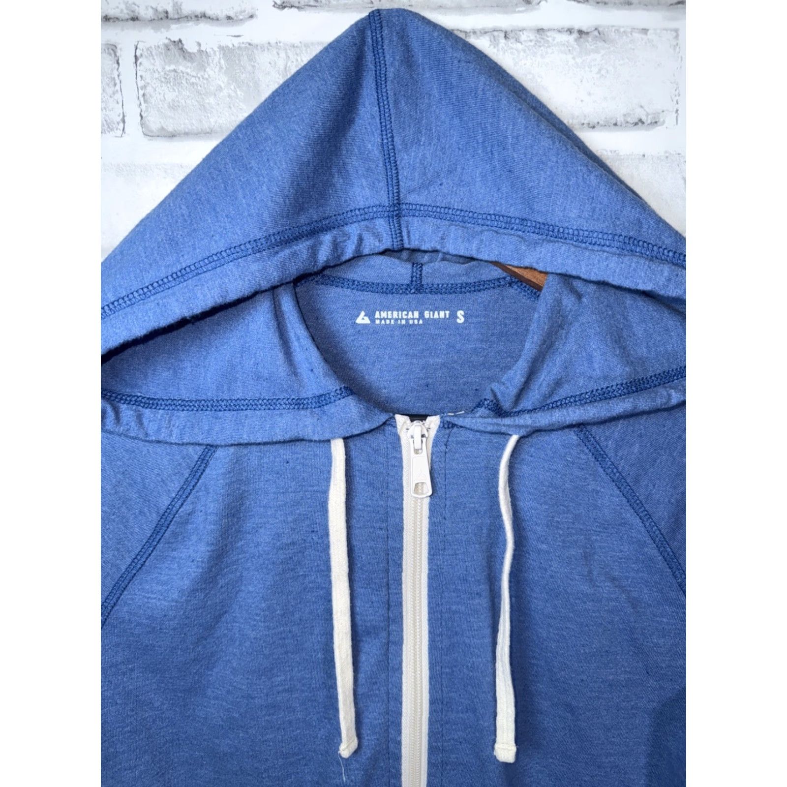 Vintage American Giant Womens S Blue Lightweight Full Zip Hoodie USA Made Size S / US 4 / IT 40 - 2 Thumbnail