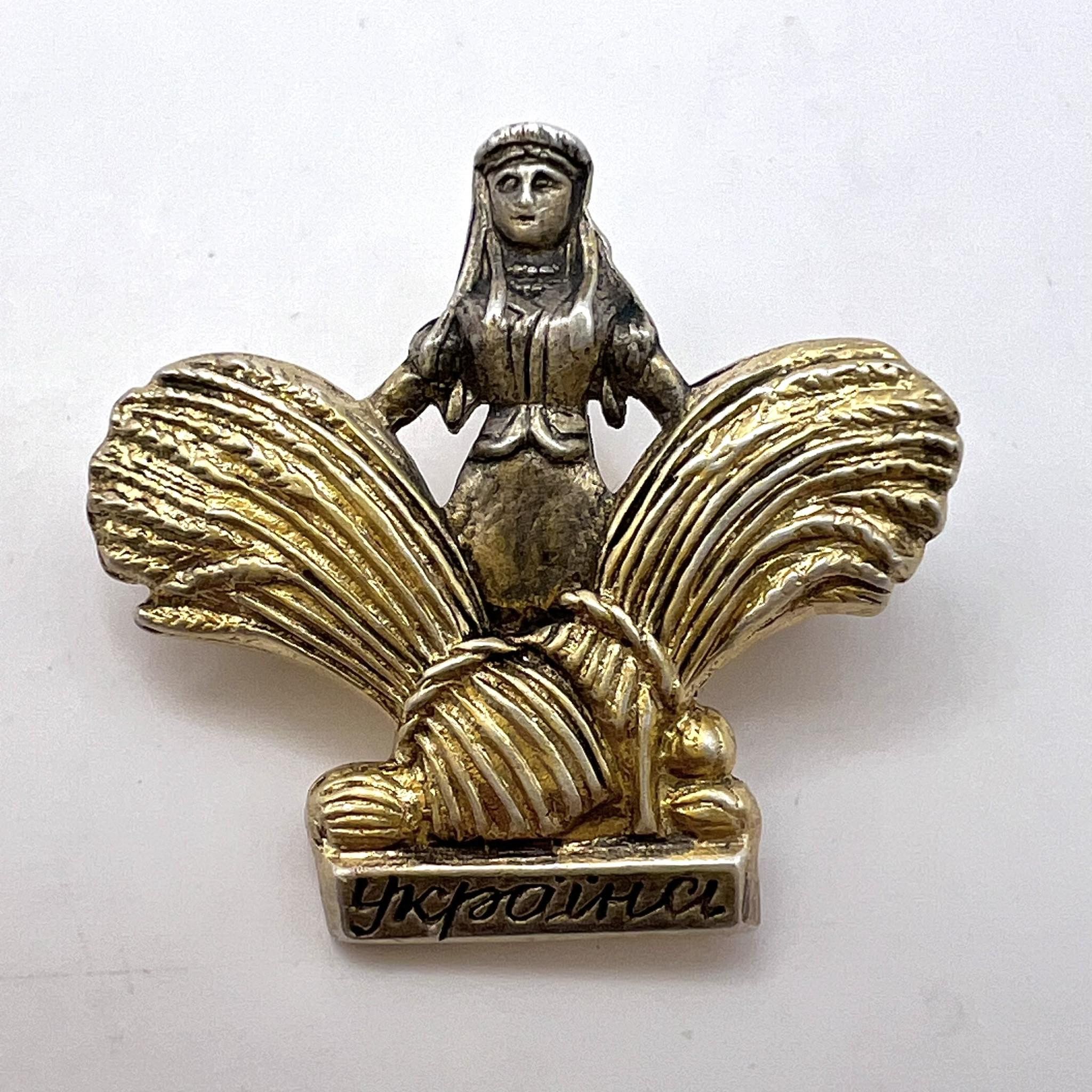 Vintage Vintage Gilt Silver 875 Jewelry Brooch Badge Sheaves Wheat Size ONE SIZE - 6 Thumbnail
