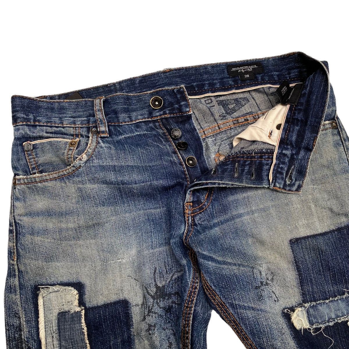 Andy Warhol × Levi's Rare 21/250 Levi's X Andy Warhol Factory Patchwork Denim Size US 28 / EU 44 - 4 Thumbnail