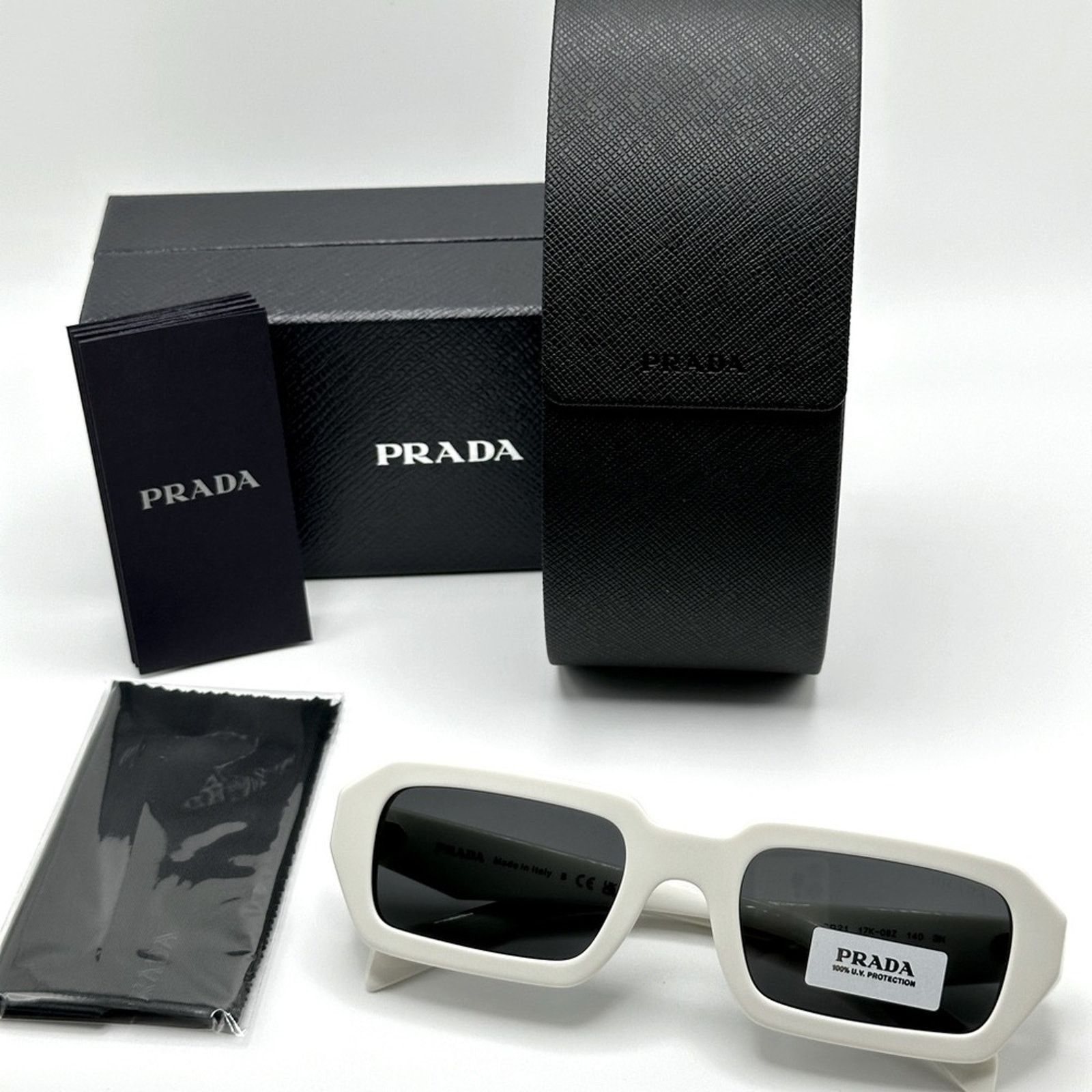 Prada NEW PRADA PR A12S 17K08Z White/Dark Grey Unisex Sunglasses Size ONE SIZE - 11 Thumbnail