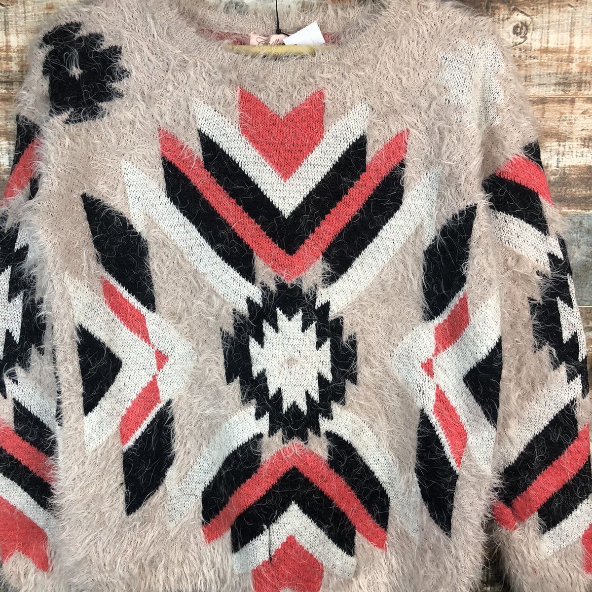 Vintage Chille Anap Pink mohair navajo Knitwear #A1879 Size S / US 4 / IT 40 - 9 Thumbnail