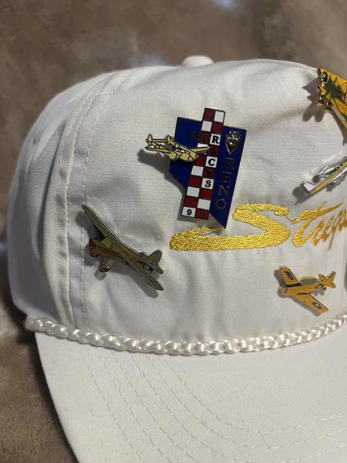 Fruit Of The Loom Vintage 90’s Strega Air and space museum, Air races Pin Hat Size ONE SIZE - 3 Thumbnail