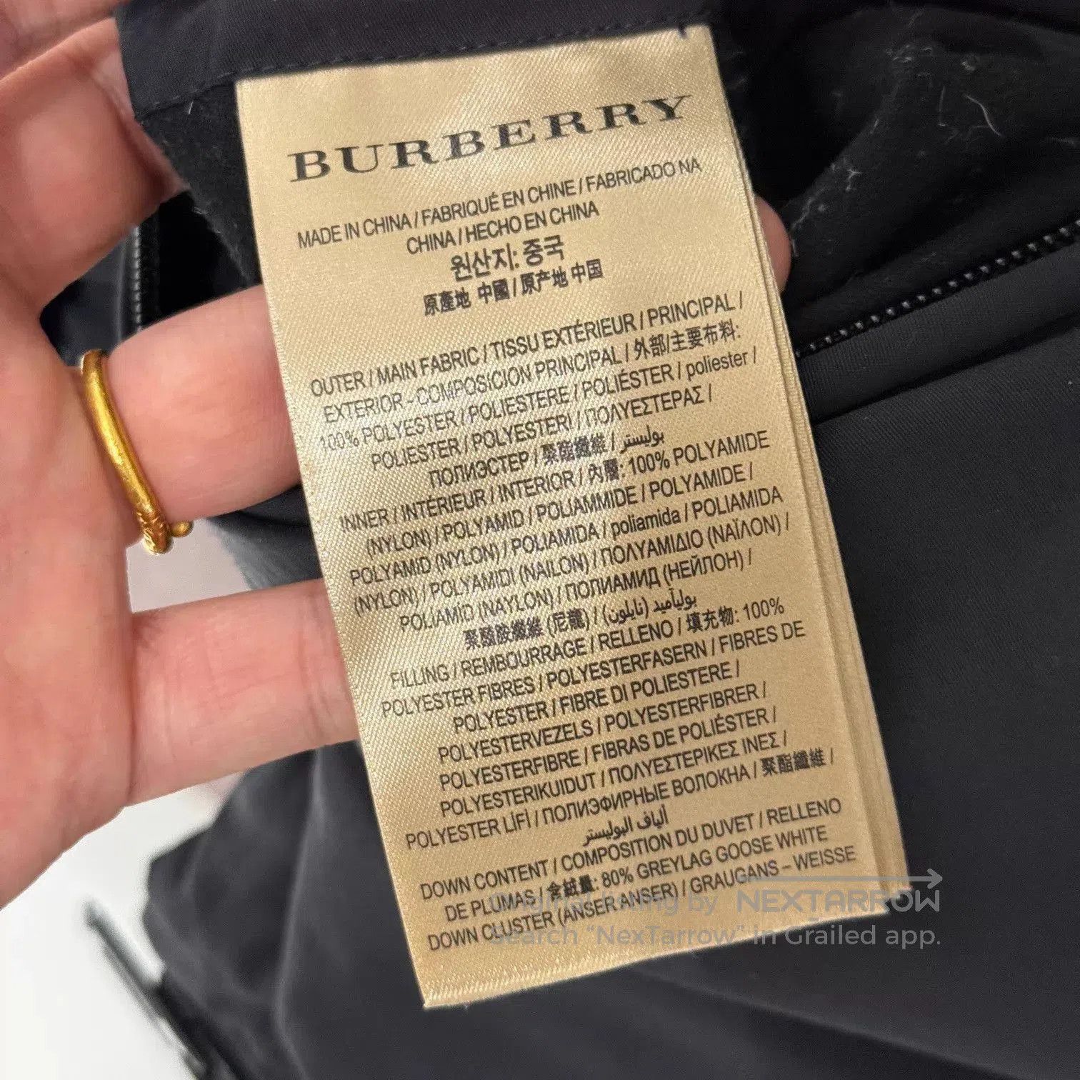 Burberry Black Padded Jacket with White Stripes and High Collar. Size US S / EU 44-46 / 1 - 6 Thumbnail