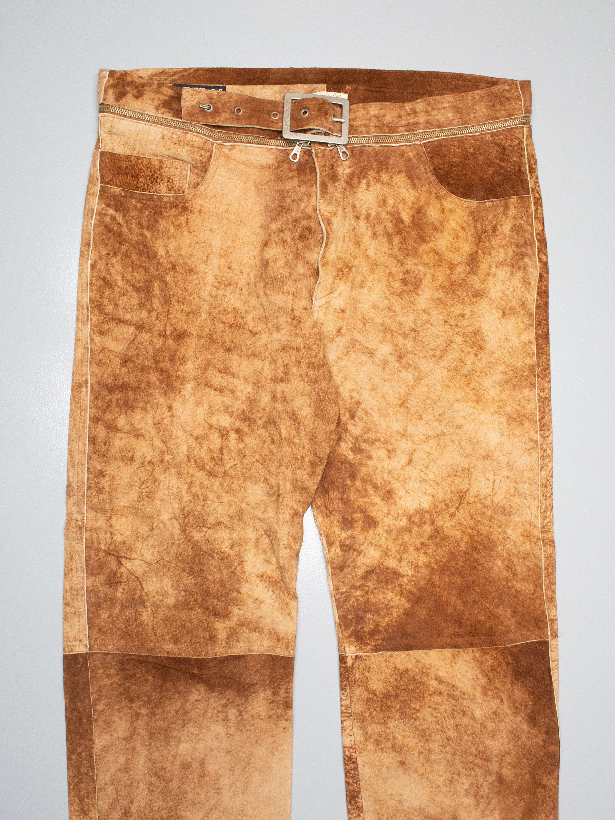 Jean Paul Gaultier JPG.Jean's - (vintage) - men's belted cowhide leather pants Size US 38 / EU 54 - 3 Thumbnail