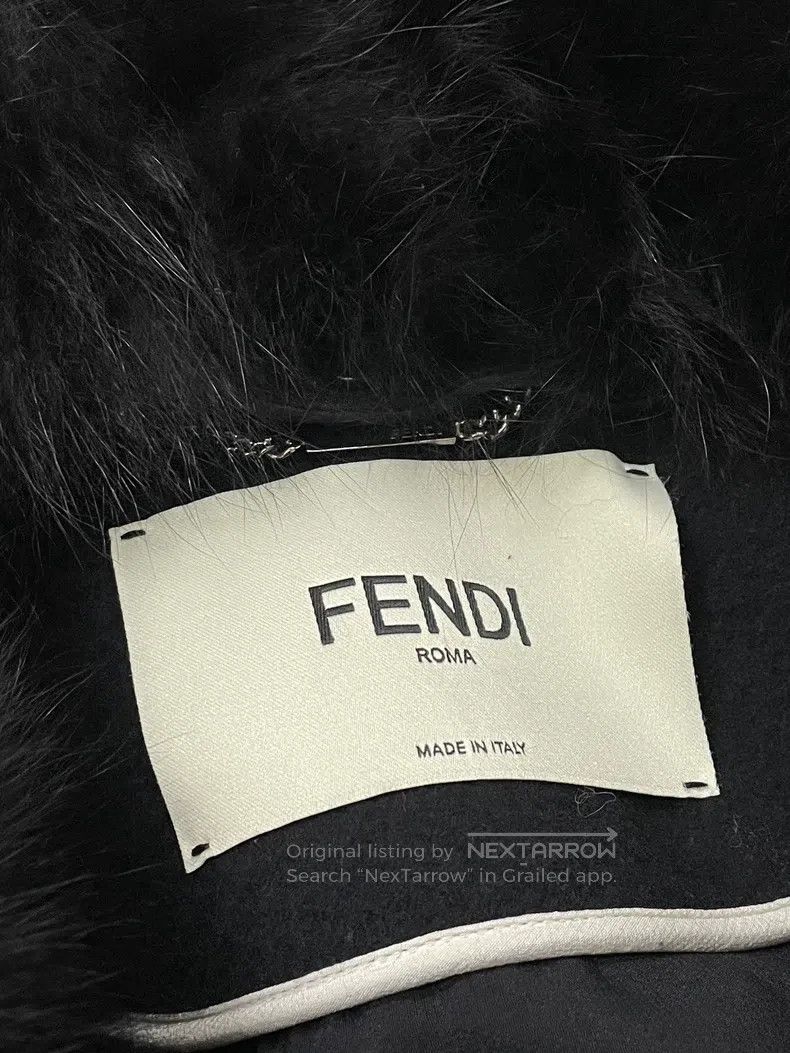 Fendi Fendi Black fox fur collar woolen coat, fur collar detacha Size XS / US 0-2 / IT 36-38 - 3 Thumbnail