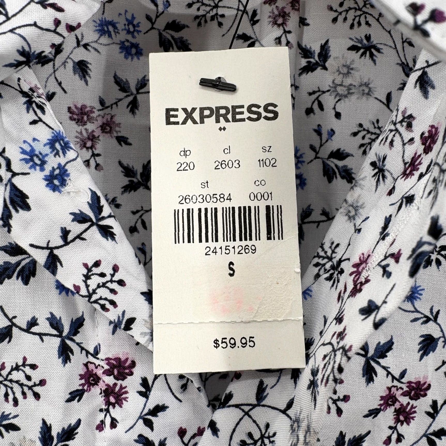 Express Express Shirt Mens Small White Floral Extra Slim Cotton Preppy NWT 14.5 32/33 Dress Shirt Sportswear Size US S / EU 44-46 / 1 - 4 Thumbnail