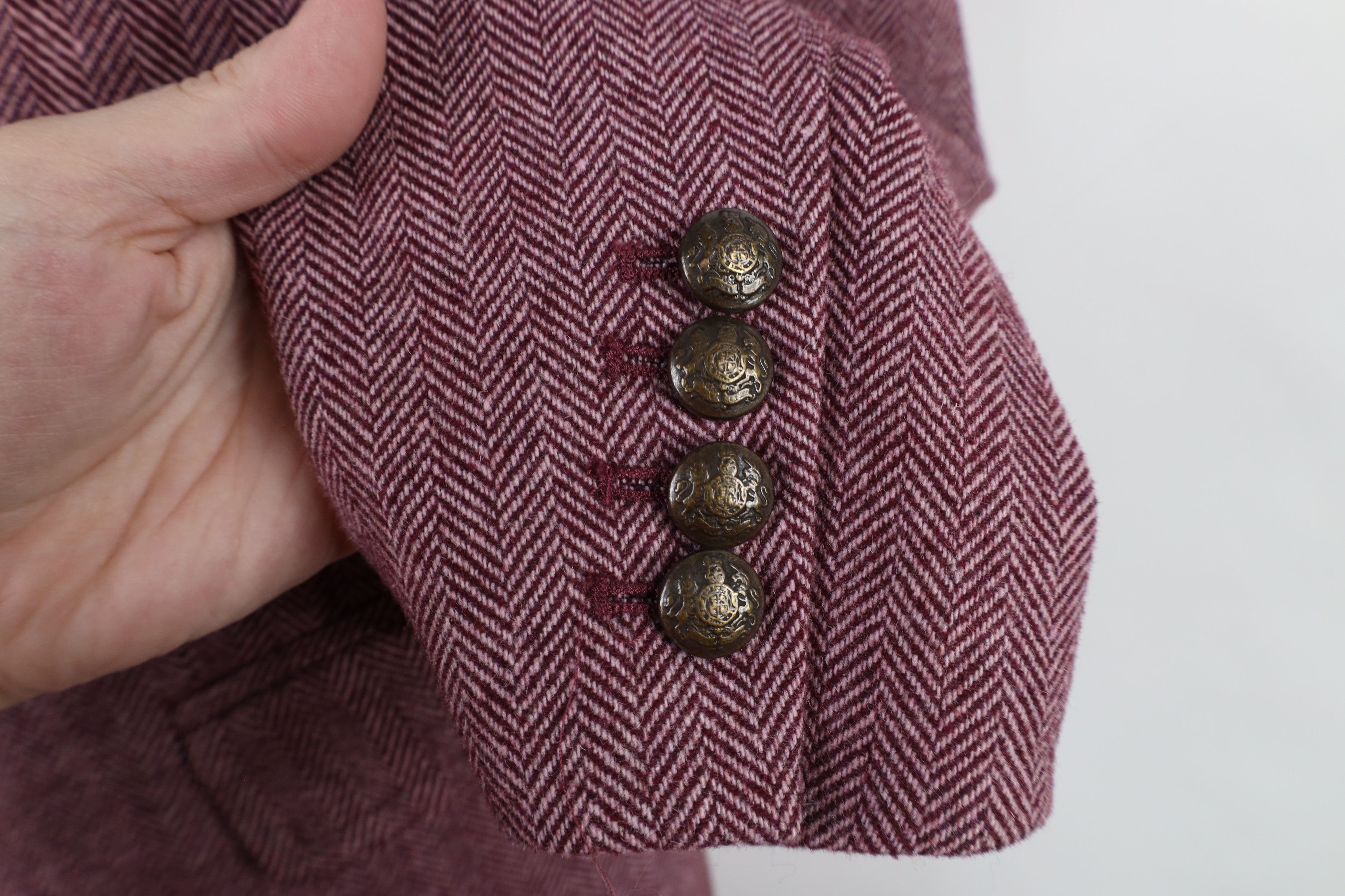 Banana Republic × Vintage Banana Republic Herringbone Academy Blazer Suit Jacket Beet Size L / US 10 / IT 46 - 4 Thumbnail