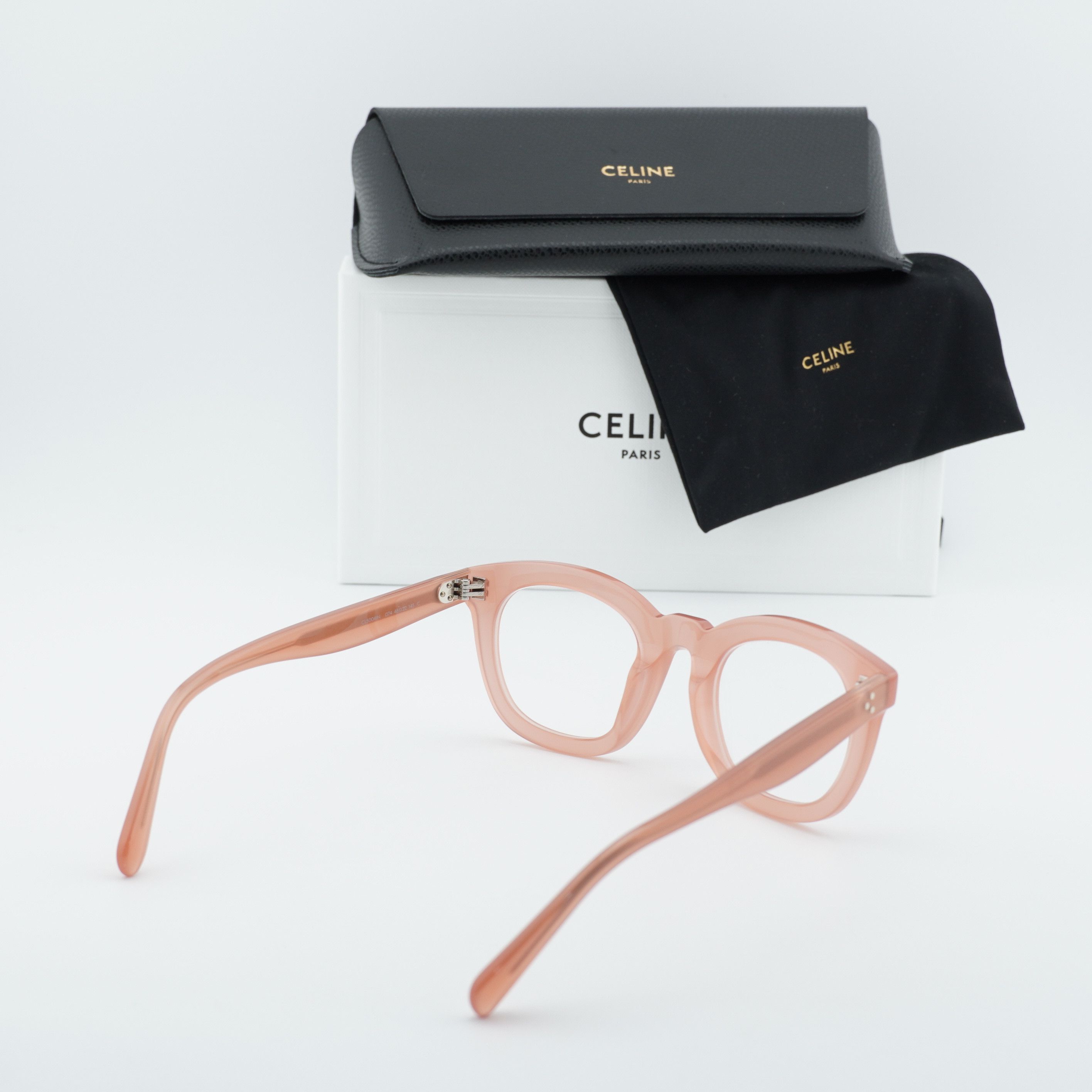 Celine Celine CL5004IN 074 Eyeglasses Peach 48mm Square-Round Frame Size ONE SIZE - 10 Thumbnail