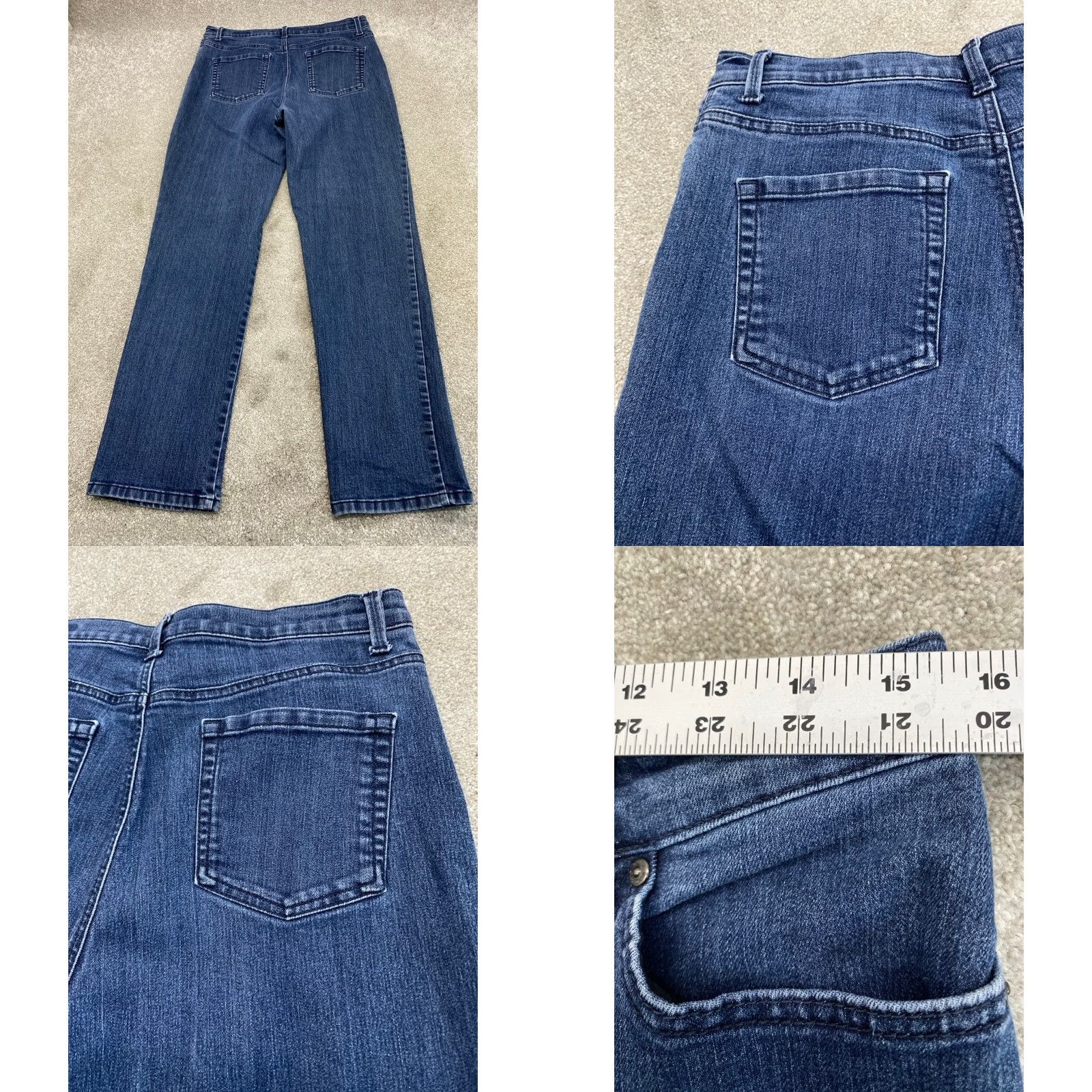 Gloria Vanderbilt Gloria Vanderbilt Amanda Jeans Womens 10 Blue Denim Stretch 5825 Regular 31x30 Inseam 30 5-Pocket Design Straight Shirt Size 24" / US 00 / IT 34 - 8 Thumbnail