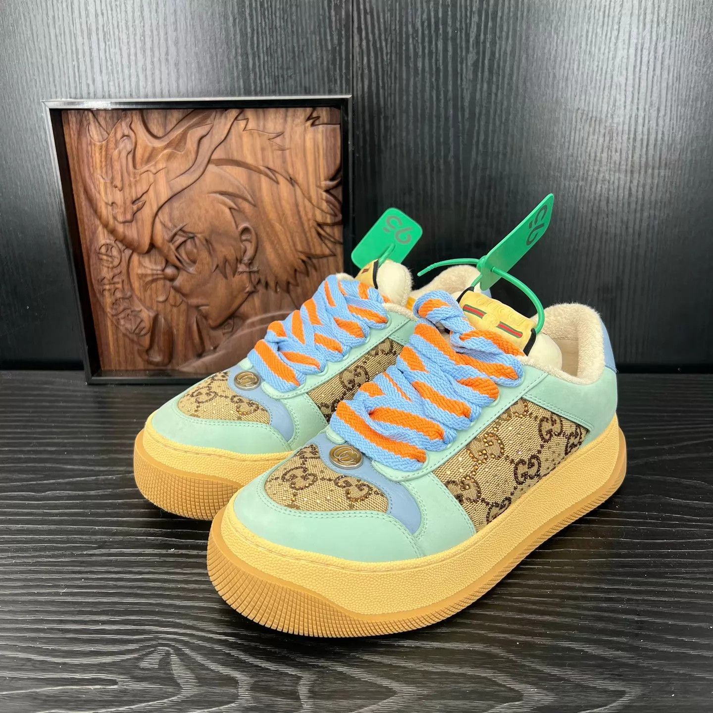 Gucci Gucci Pang Ding Brown Blue Pave 35 Size US 4.5 / IT 34.5 - 1 Thumbnail