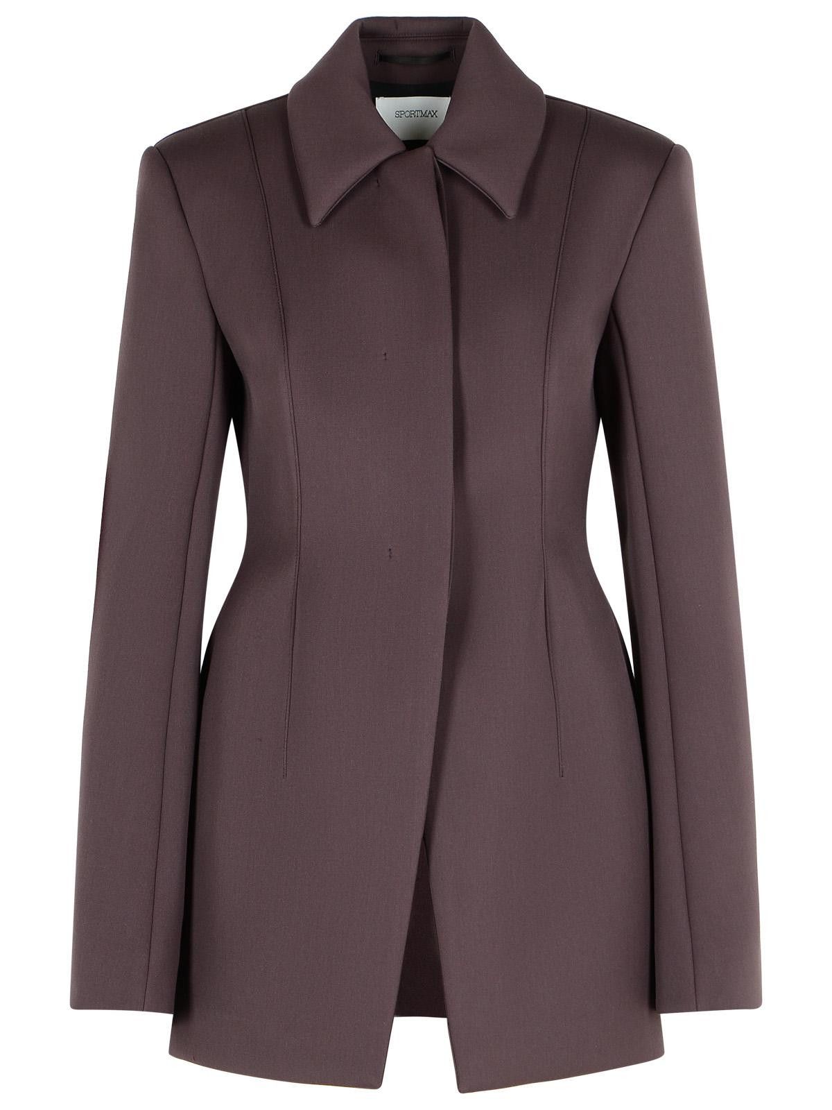 Sportmax SPORTMAX 'Bacio' Tight Jacket In Coffee Virgin Wool Blend Size M / US 6-8 / IT 42-44 - 1 Thumbnail