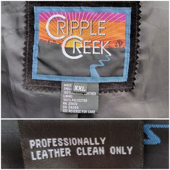 Vintage Vintage 90s y2k Cripple Creek Black Leather Whipstitch Weste Size XXL / US 16-18 / IT 52-54 - 4 Thumbnail