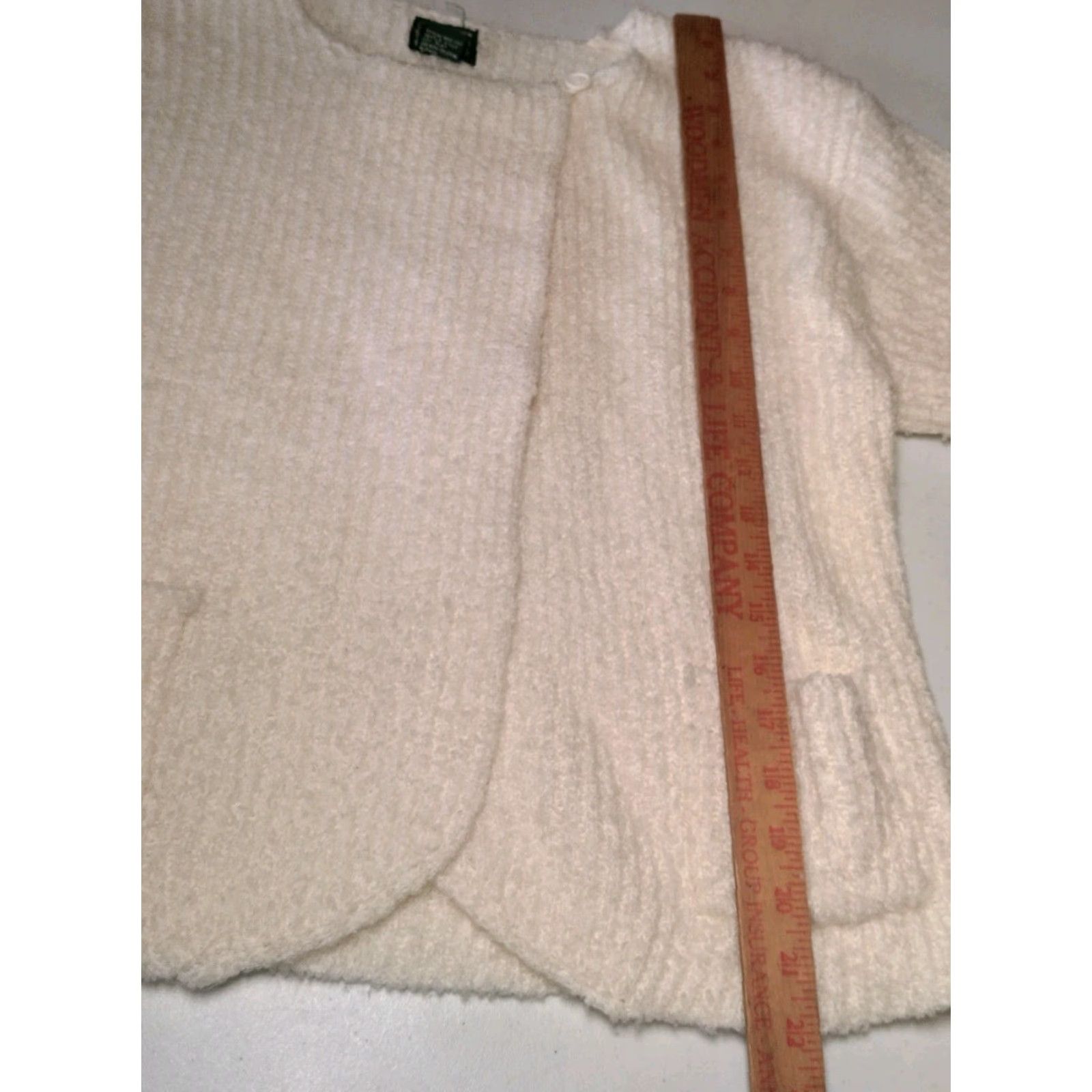Vintage VINTAGE Mallard's Point Wrap Sweater Women Small Ivory Knit Long Sleeve Button Neck Ribbed Cream Fashion Ladies Size S / US 4 / IT 40 - 6 Thumbnail