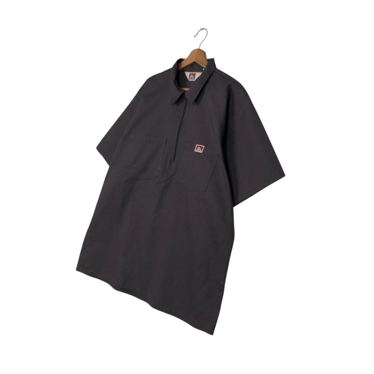 Japanese Brand 🔥HALF ZIPPER COLLAR BOWLING SHIRT BEN DAVIS SMALL LOGO Size US XL / EU 56 / 4 - 4 Thumbnail