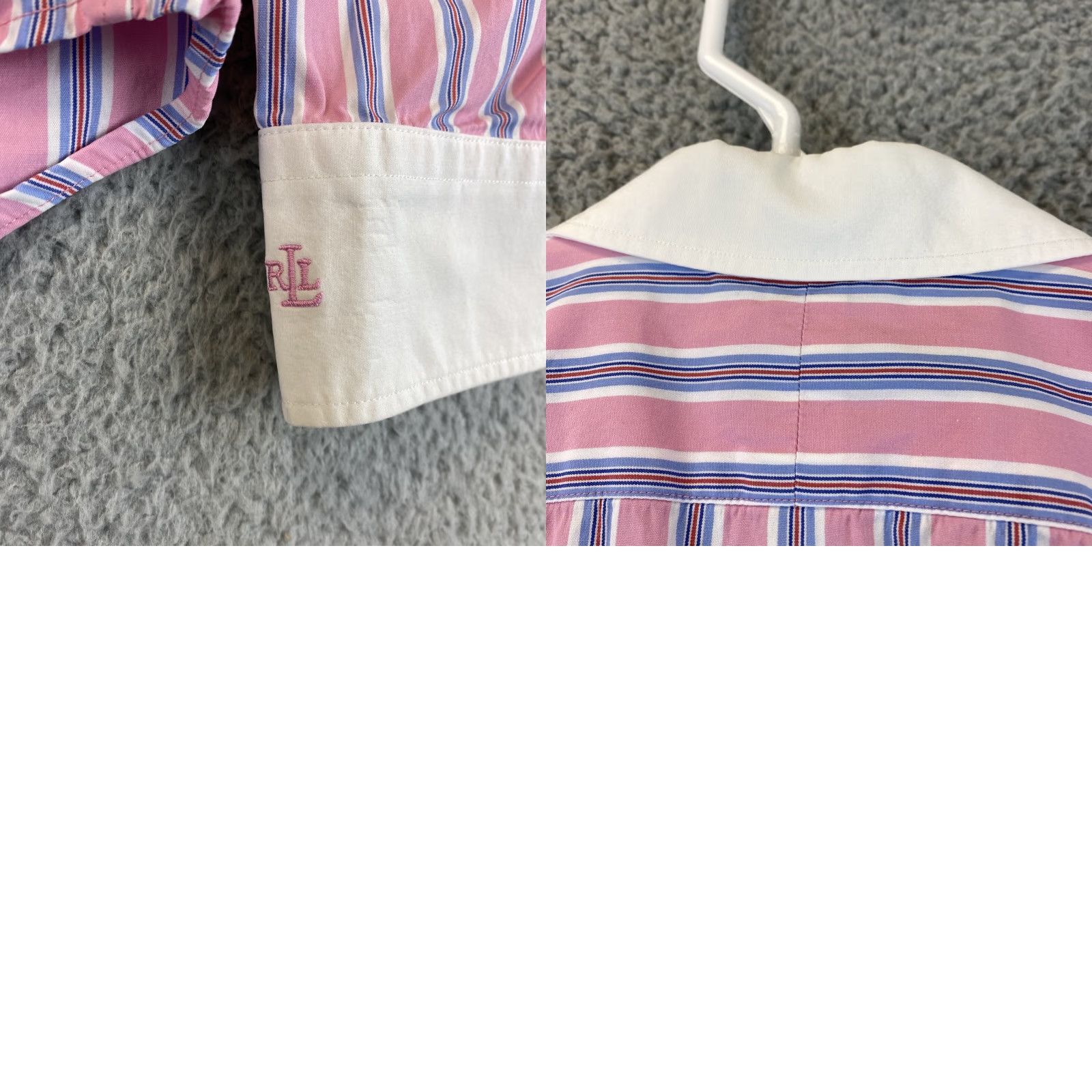 Ralph Lauren Ralph Lauren Pink Striped Button-Down Dress Shirt LS Women Slim Fit / 62-28 S Petite Women Mens? Size XXS / US 00 / IT 34 - 8 Thumbnail