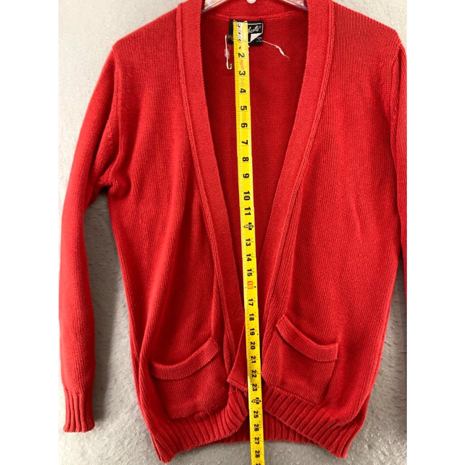 Vintage VINTAGE Heathcote Womens Red Cardigan Sweater Large 90s USA Cotton Size L / US 10 / IT 46 - 3 Thumbnail