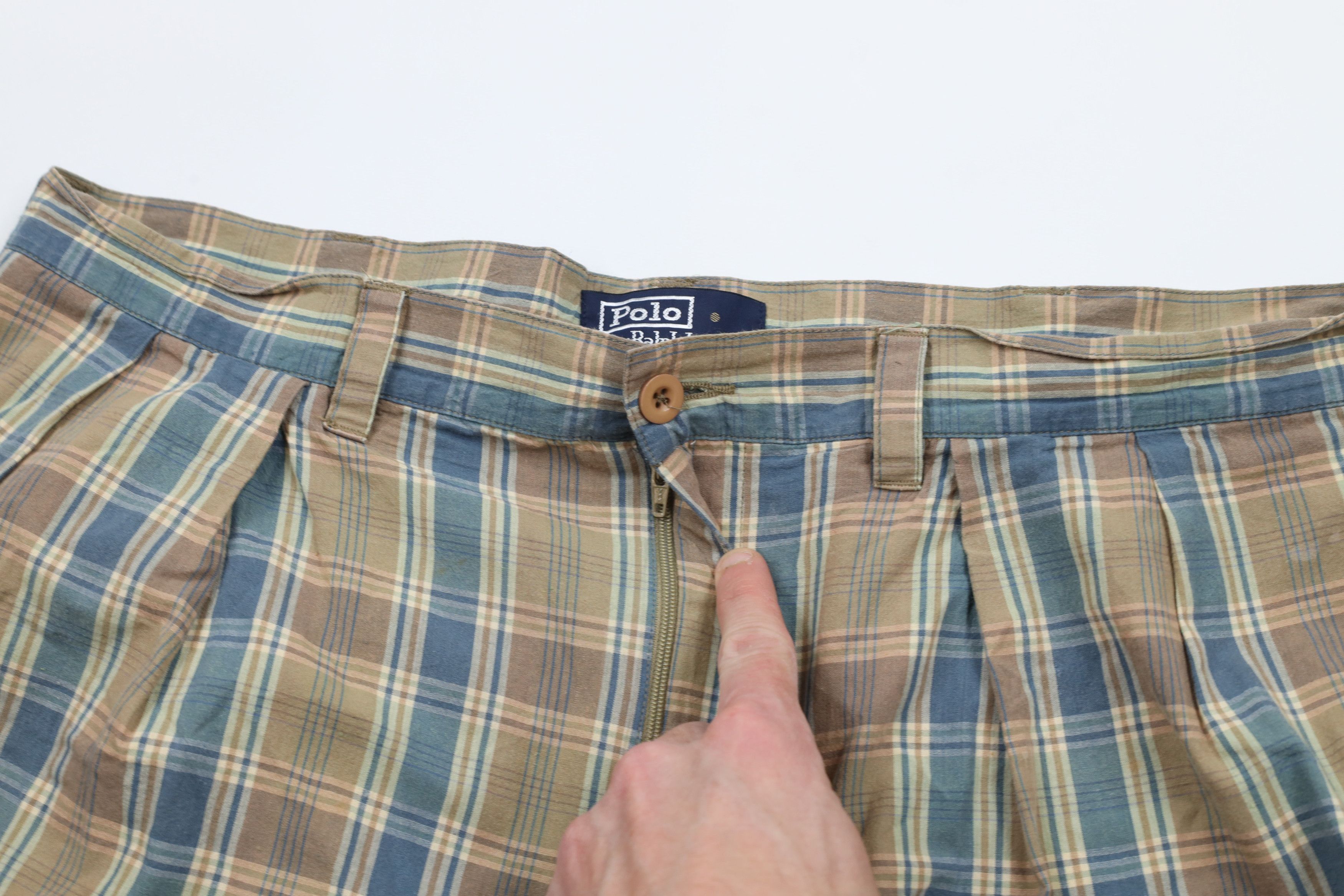 Ralph Lauren × Vintage Vintage 90s Ralph Lauren India Madras Plaid Shorts Cotton Size US 34 / EU 50 - 7 Thumbnail