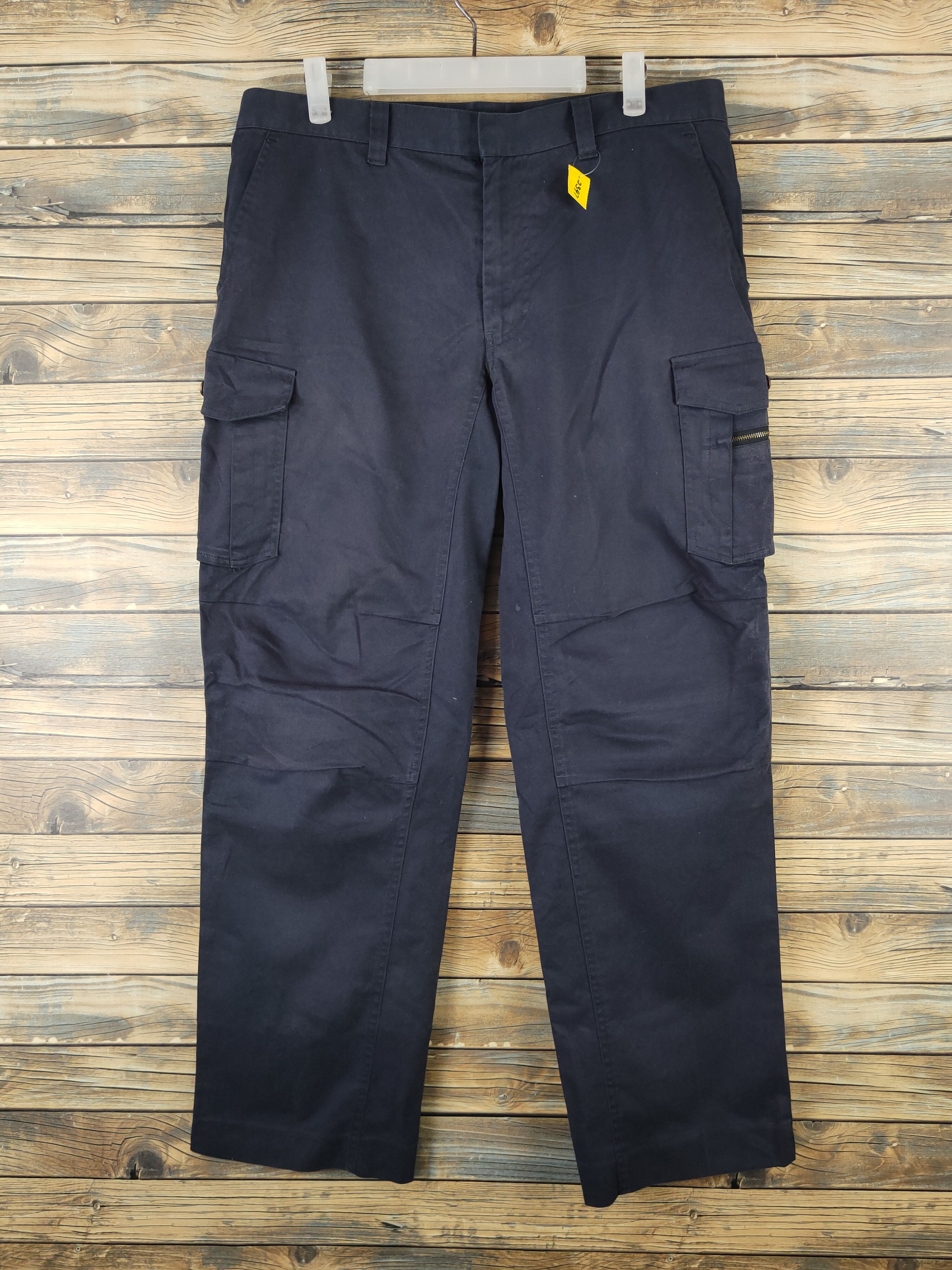 Japanese Brand DL Double X Action Navy Multipocket Cargo Pants #2347 Size US 35 - 1 Thumbnail