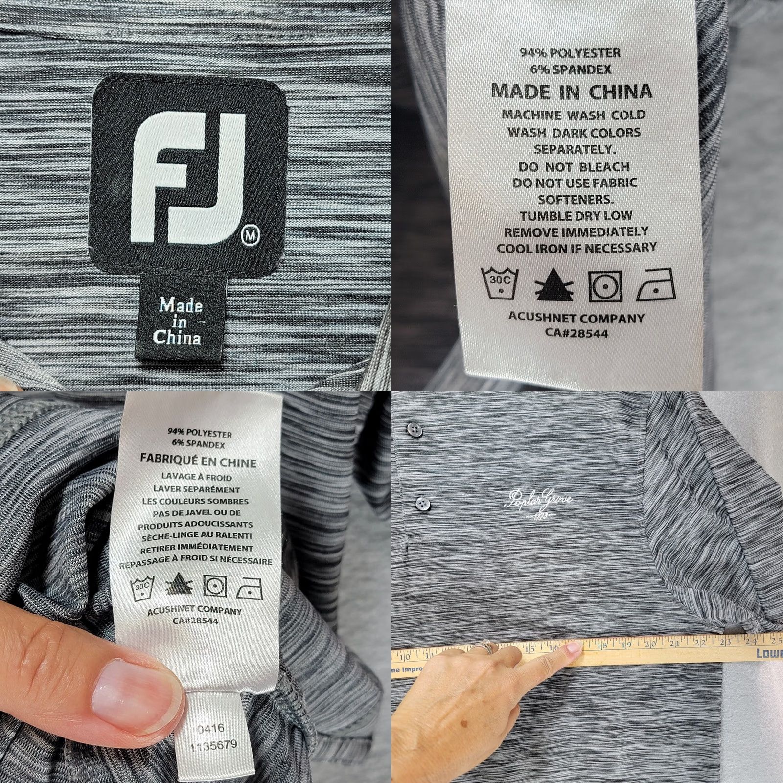Footjoy Footjoy FJ Polo Shirt Mens M Gray Short Sleeve Golf Poplar Grove Athletic Sports Size US M / EU 48-50 / 2 - 8 Thumbnail