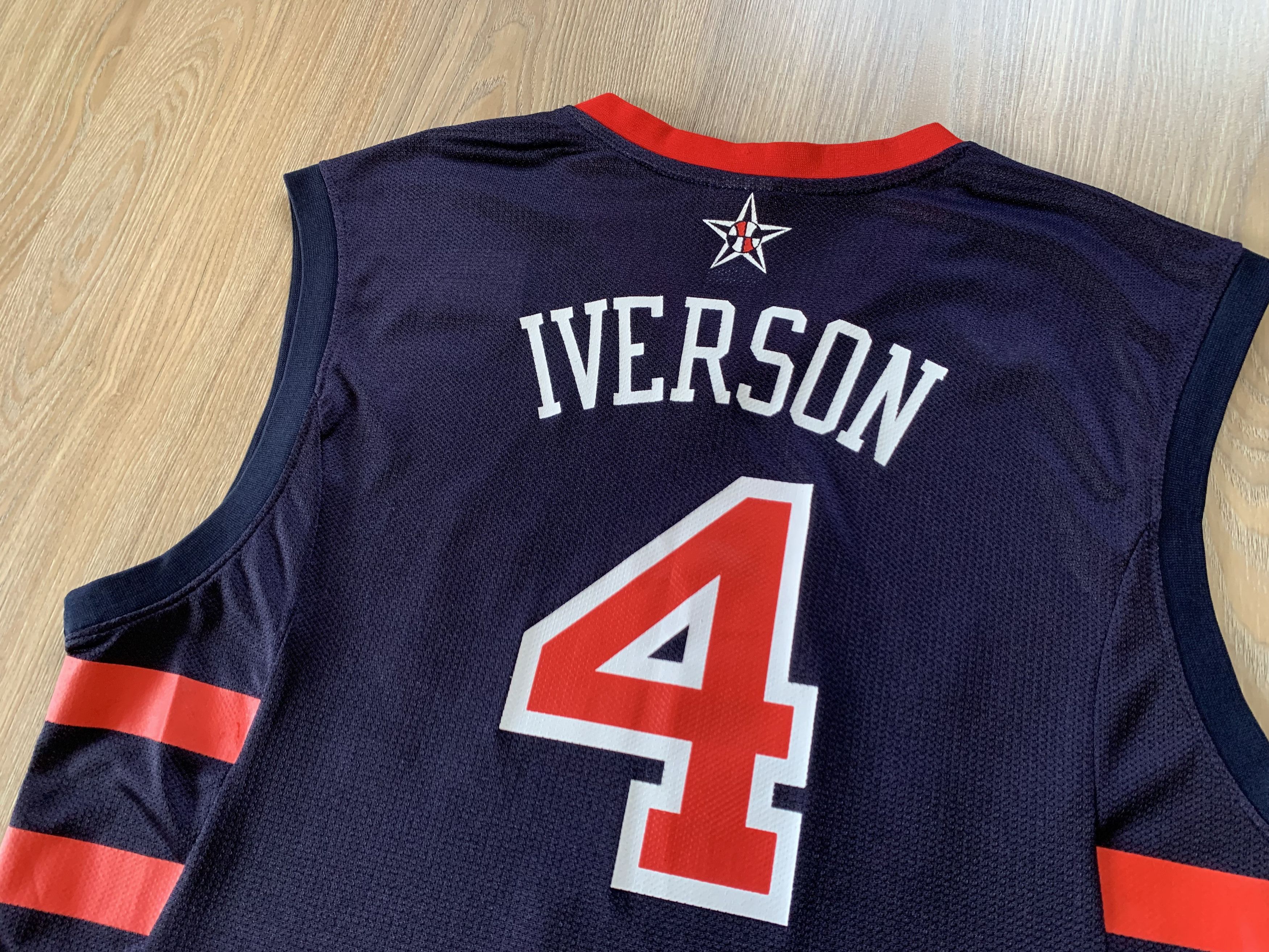 NBA × Reebok × Vintage Vintage Reebok USA Basketball Allen Iverson #4 Jersey Size US L / EU 52-54 / 3 - 8 Thumbnail