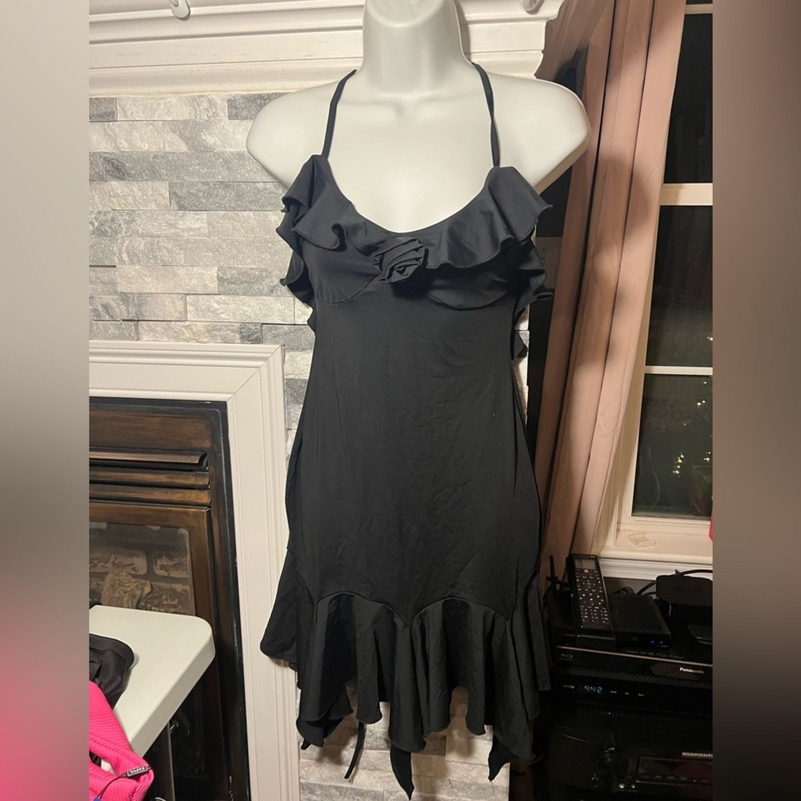 & Other Stories NWOT Black Halter Dress | Ruffle Detail | Size M Size M / US 6-8 / IT 42-44 - 8 Thumbnail
