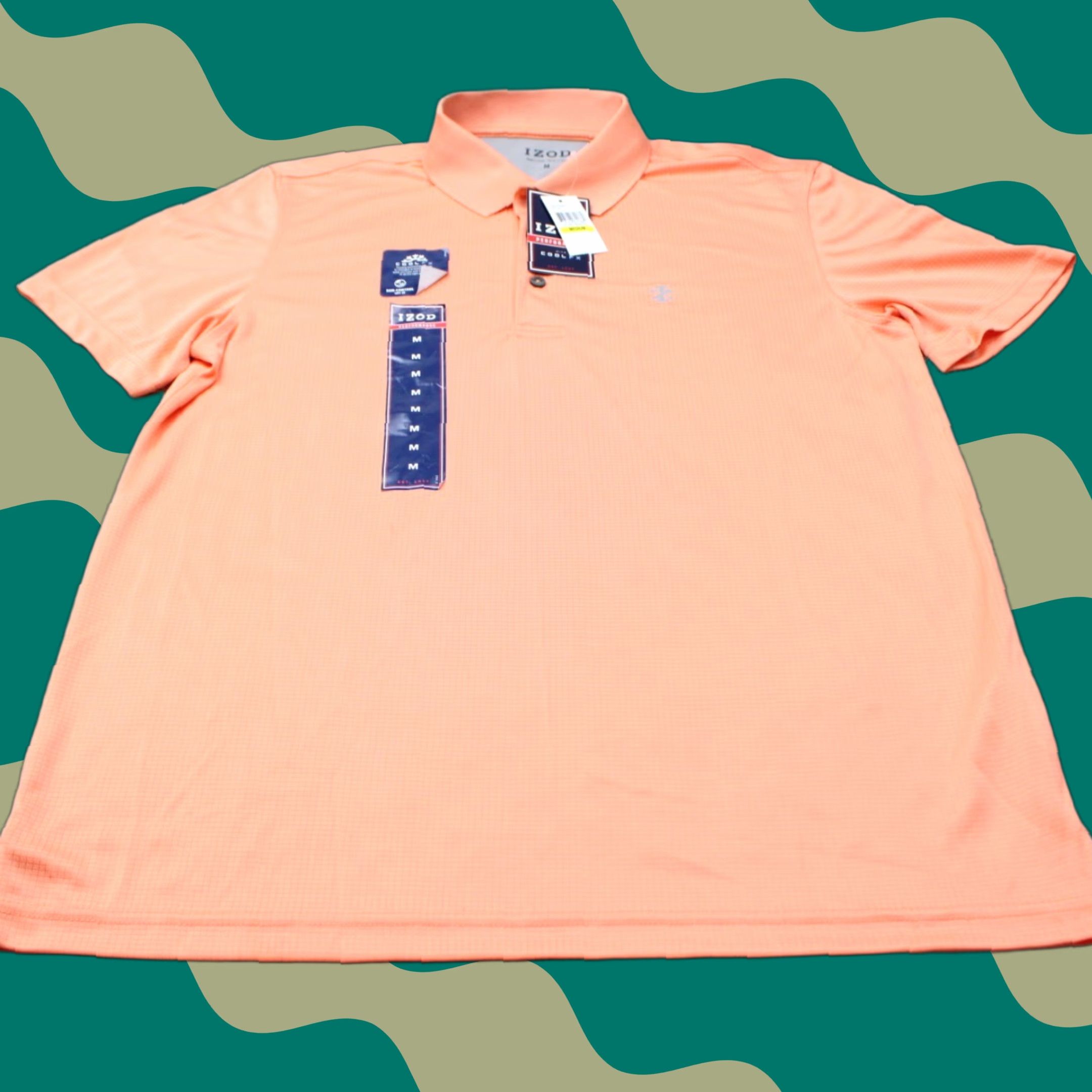 Izod IZOD Polo Shirt NWT Mens Medium Sour Orange Performance CoolFX Short Sleeve Shirt Size US M / EU 48-50 / 2 - 1 Thumbnail