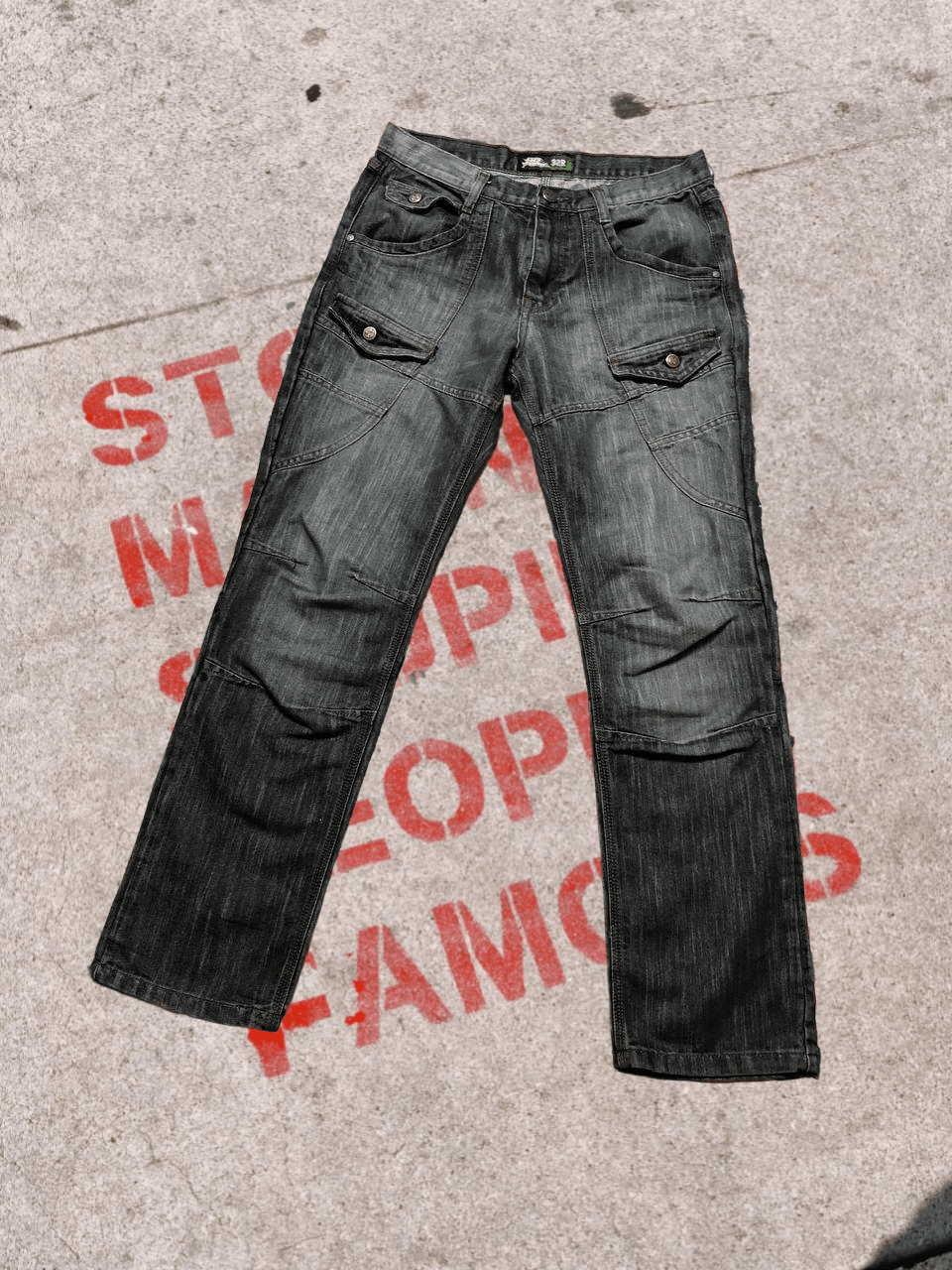 No Fear Vintage NO FEAR Cargo Multi Pocket Denim Black Jeans Size US 32 / EU 48 - 1 Thumbnail