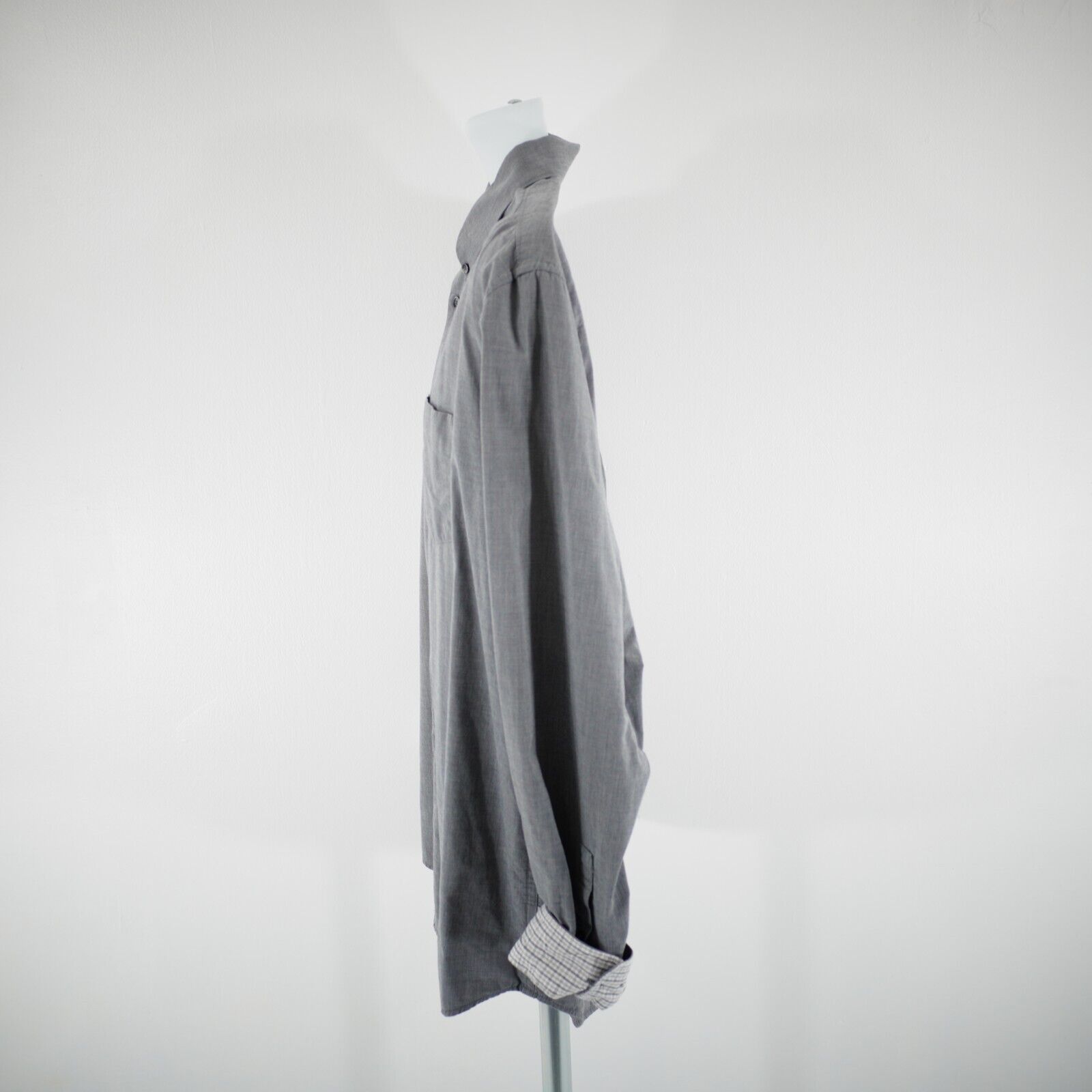Calvin Klein Calvin Klein Gray XL Flip Cuff Collared Cotton Button Down Size US XL / EU 56 / 4 - 7 Thumbnail
