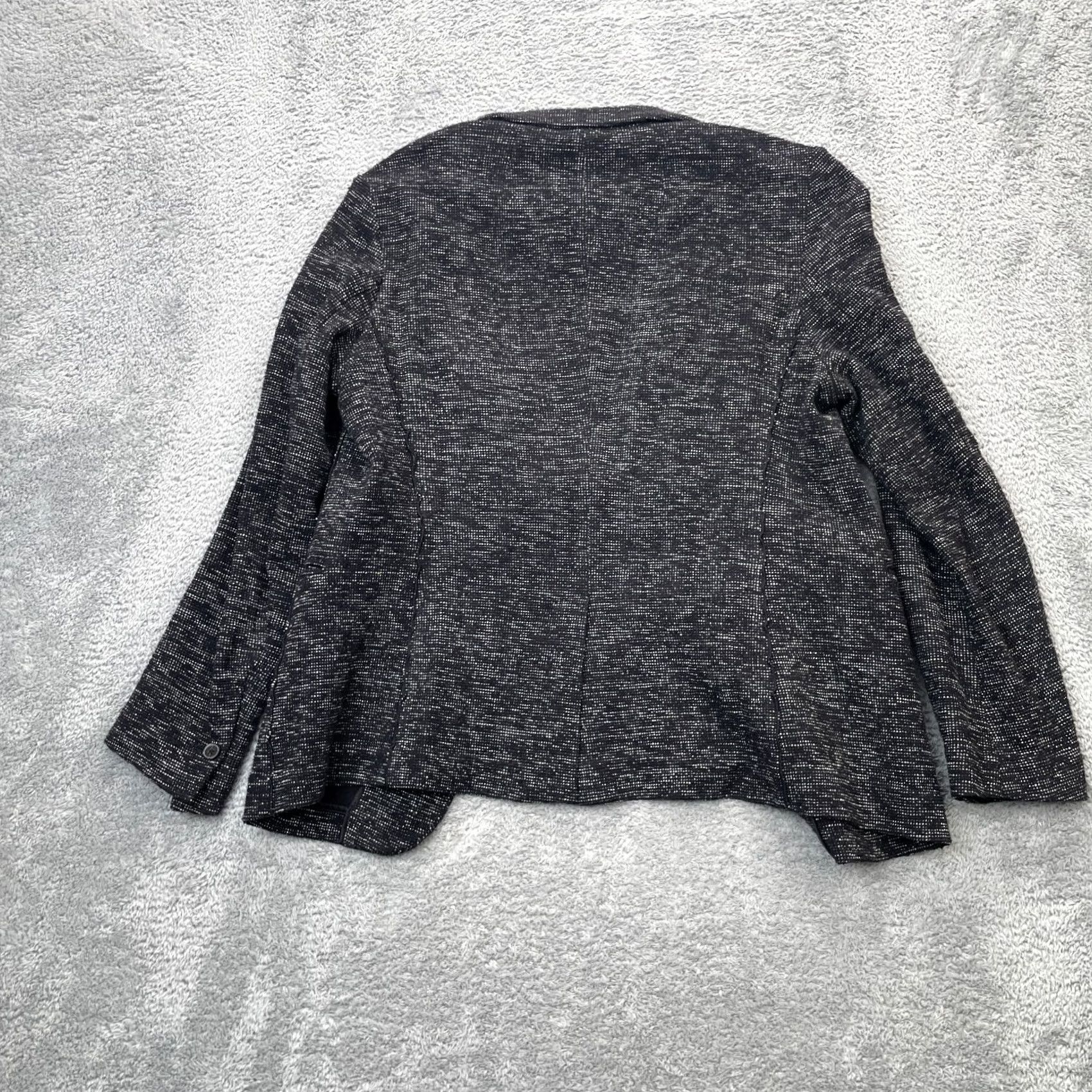 Banana Republic Banana Republic Womens 12 Black Tweed Blazer Coat Cotton Stretch Formal Jacket Size XL / US 12-14 / IT 48-50 - 2 Thumbnail