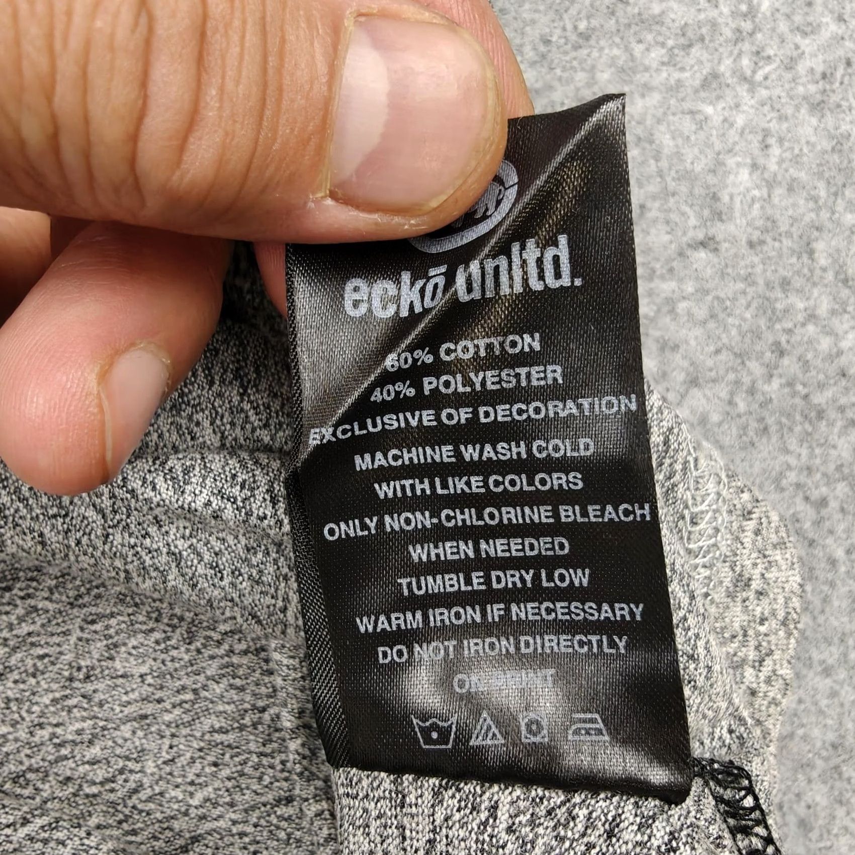 Ecko Unltd. Ecko Unltd Hooded Shirt Mens Small Grey Marled Rhino Graphic Tee Colorblock New Size US S / EU 44-46 / 1 - 6 Thumbnail